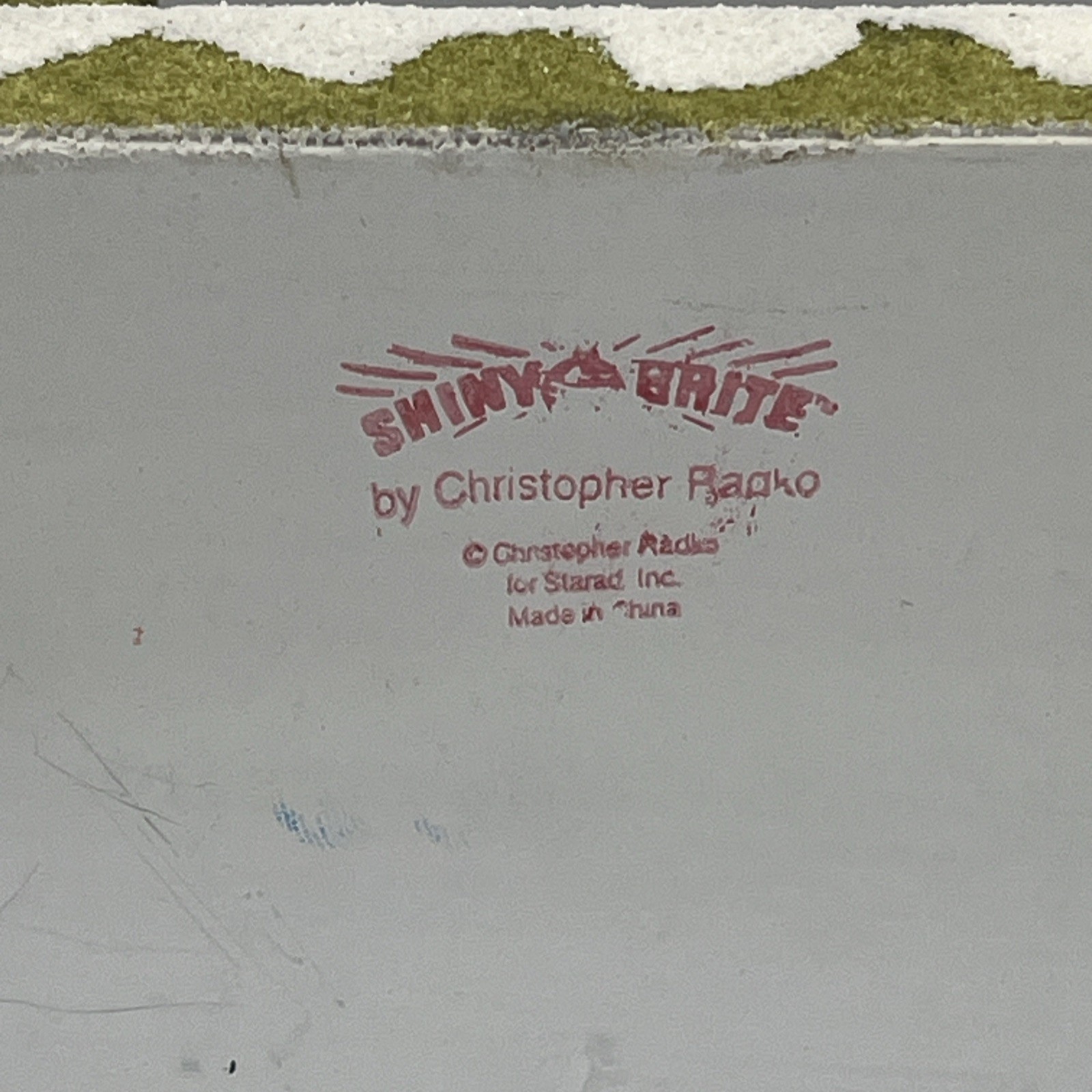 Christopher Radko Shiny Brite Orange Mansion Putz House Snowman Dog Balconies
