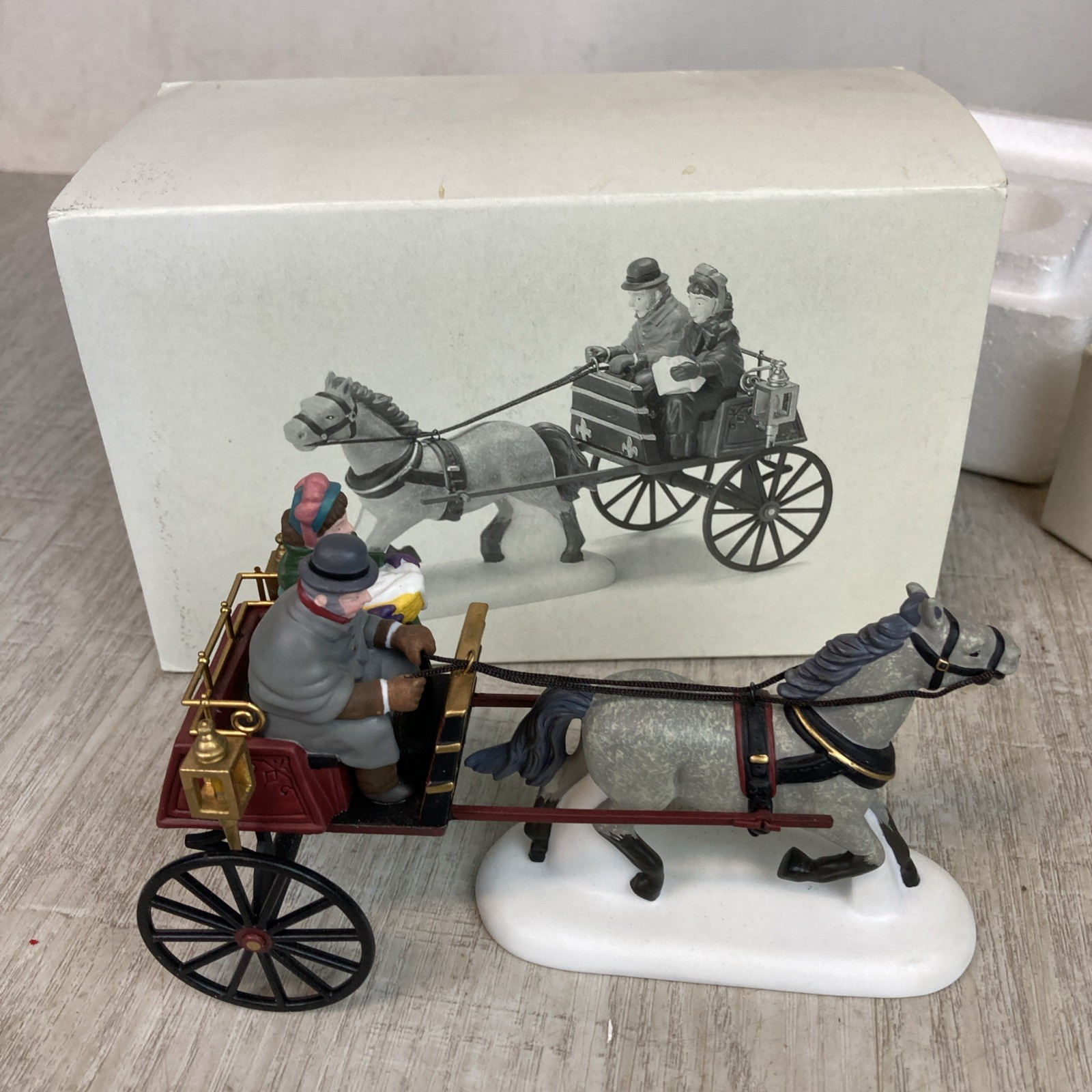 Dept 56 Heritage Village Red Christmas Sulky With Box 58401