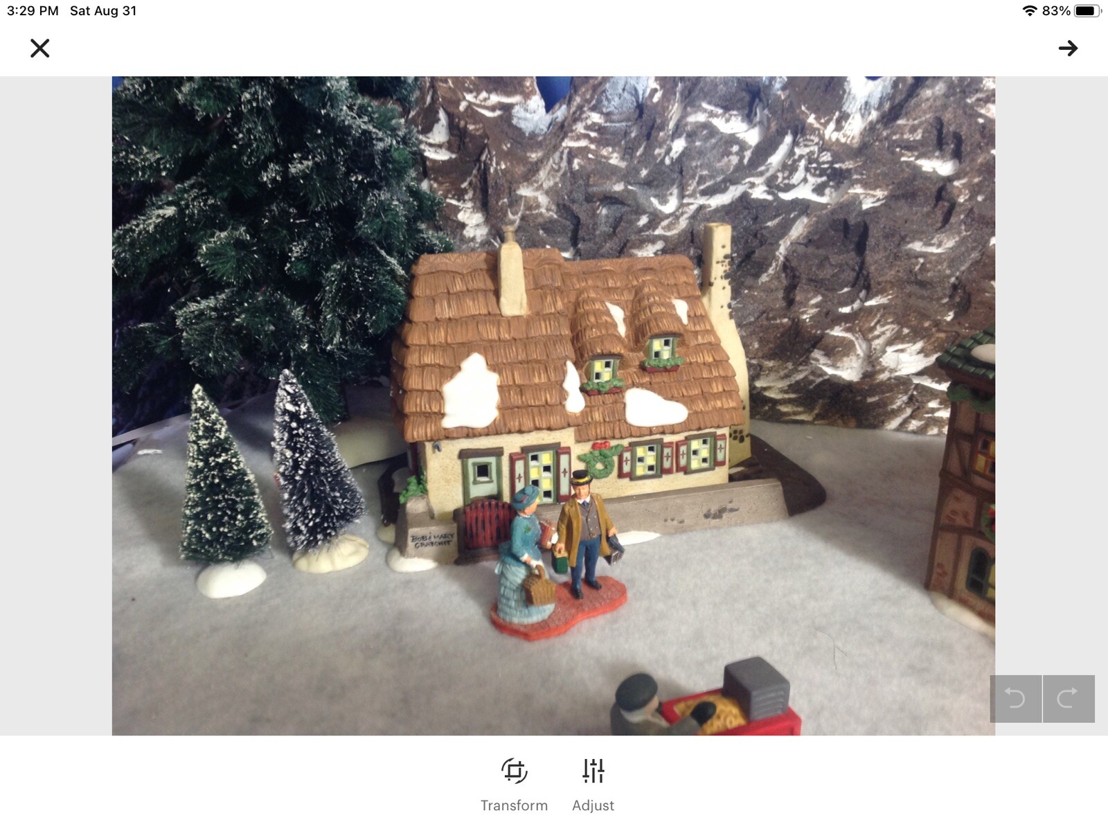 christmas village display mountain backdrop 54×14 Inches