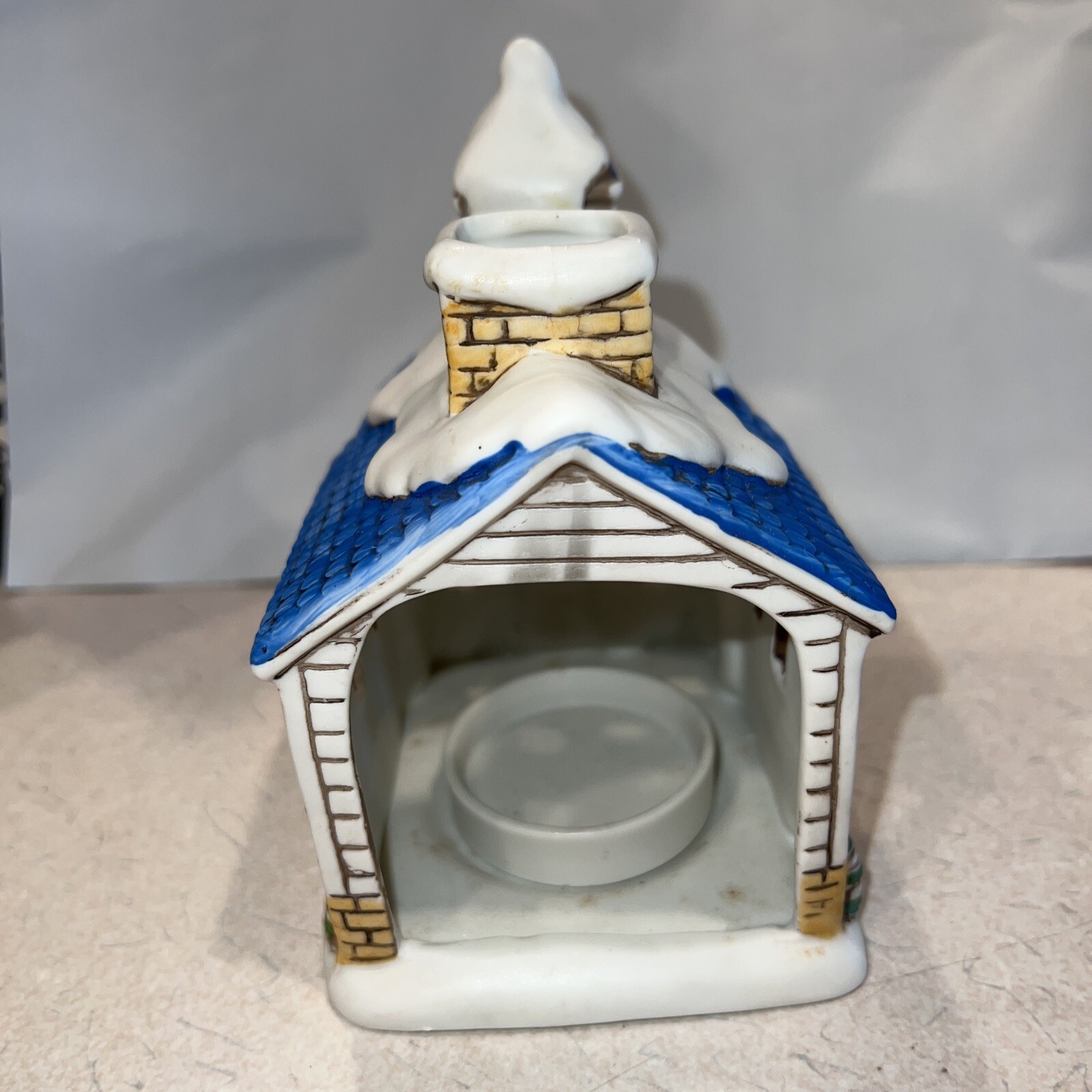 Lefton Byron Wood 1988 Hand-Painted Tea Light Colonial Village Church #06986