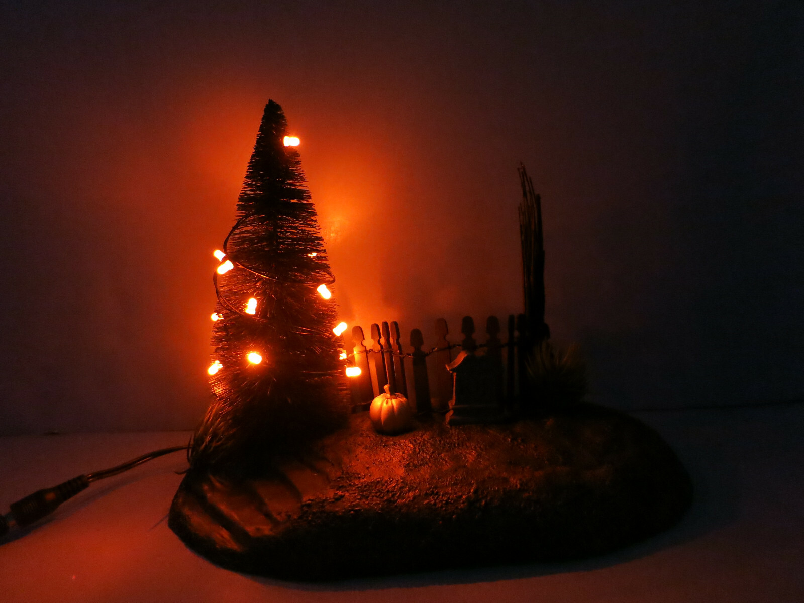 Dept 56-Fright Night Lit Base Lit Scene-Halloween Village Accessories-NIB