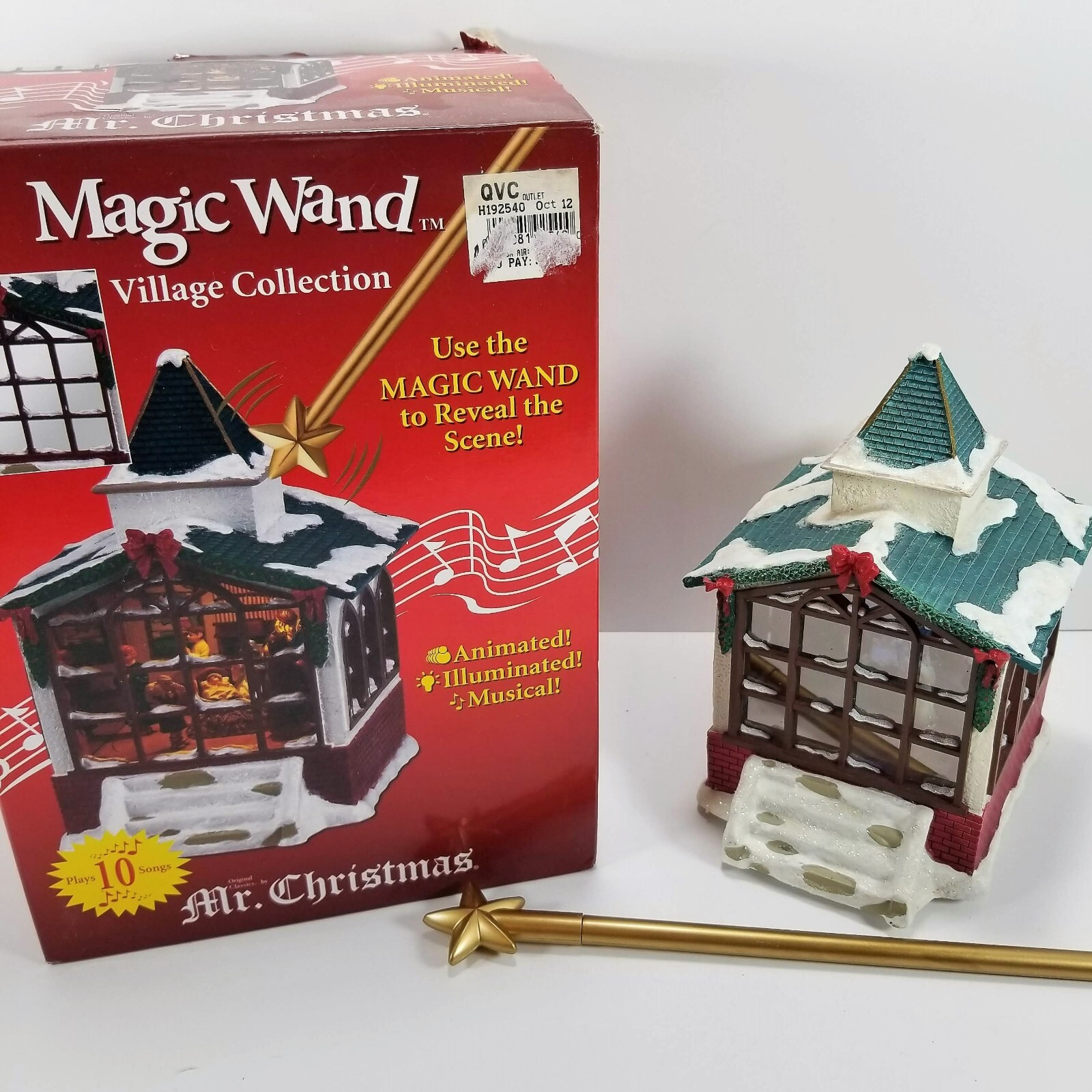 Mr Christmas Magic Wand Village Collection NATIVITY Color Change Lights 10 Songs