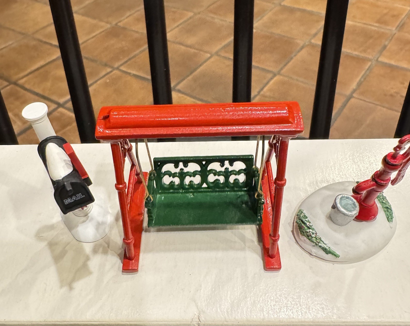 Dept 56 Village Accessories Garden Swing, Mailbox, Holiday Water Delivery