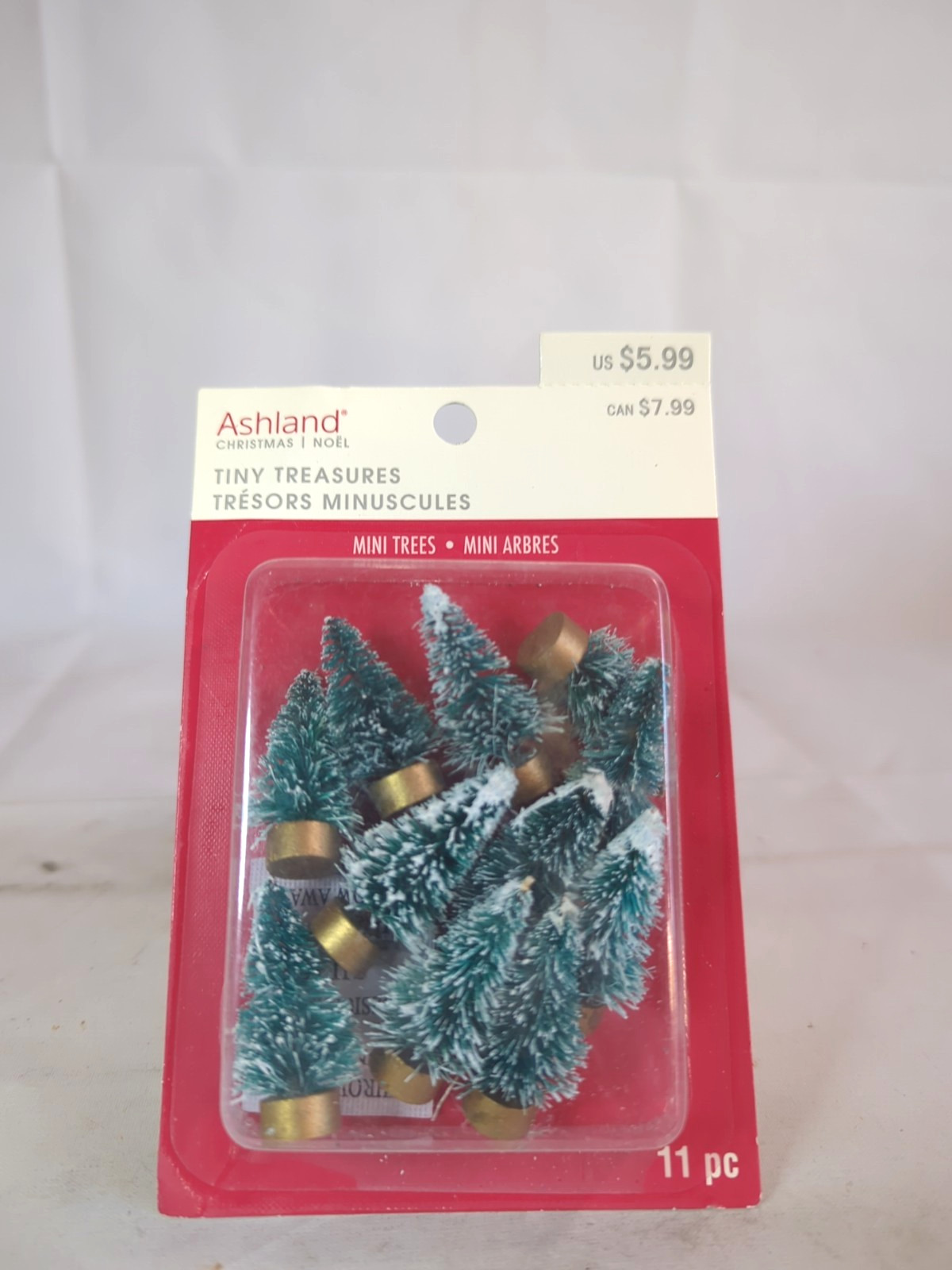 New! Ashland Christmas Tiny Treasures Set of 11 Mini Trees, 1.5″ tall each D3