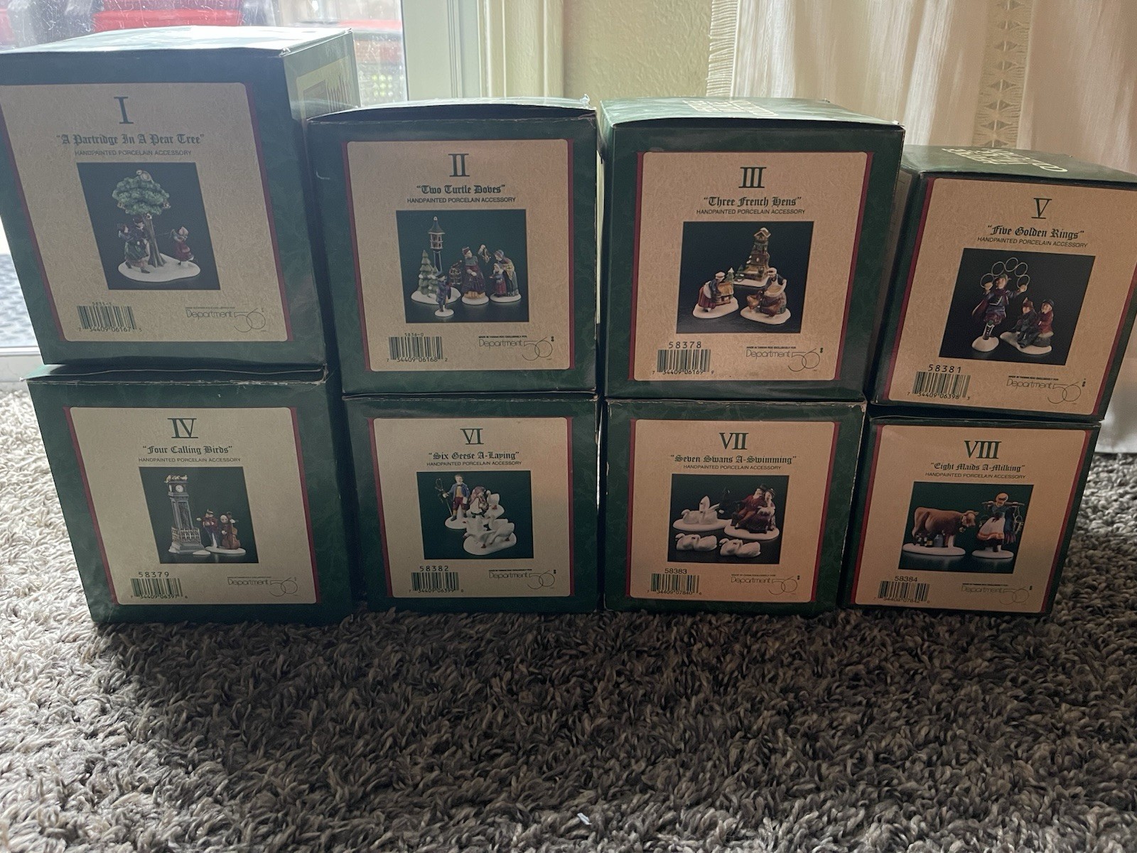 Department 56 Twelve Days of Dickens’ Village Lot of 8, #1 – #8