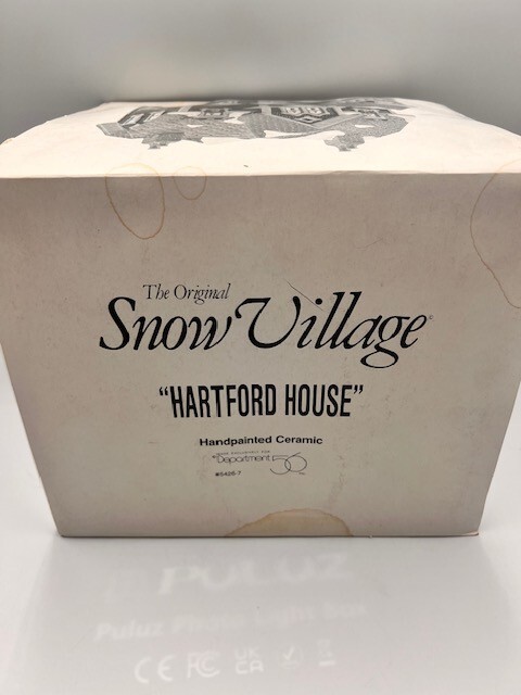 Dept 56 Original Snow Village Series 1992 HARTFORD HOUSE 54267 Retired 1995 NEW