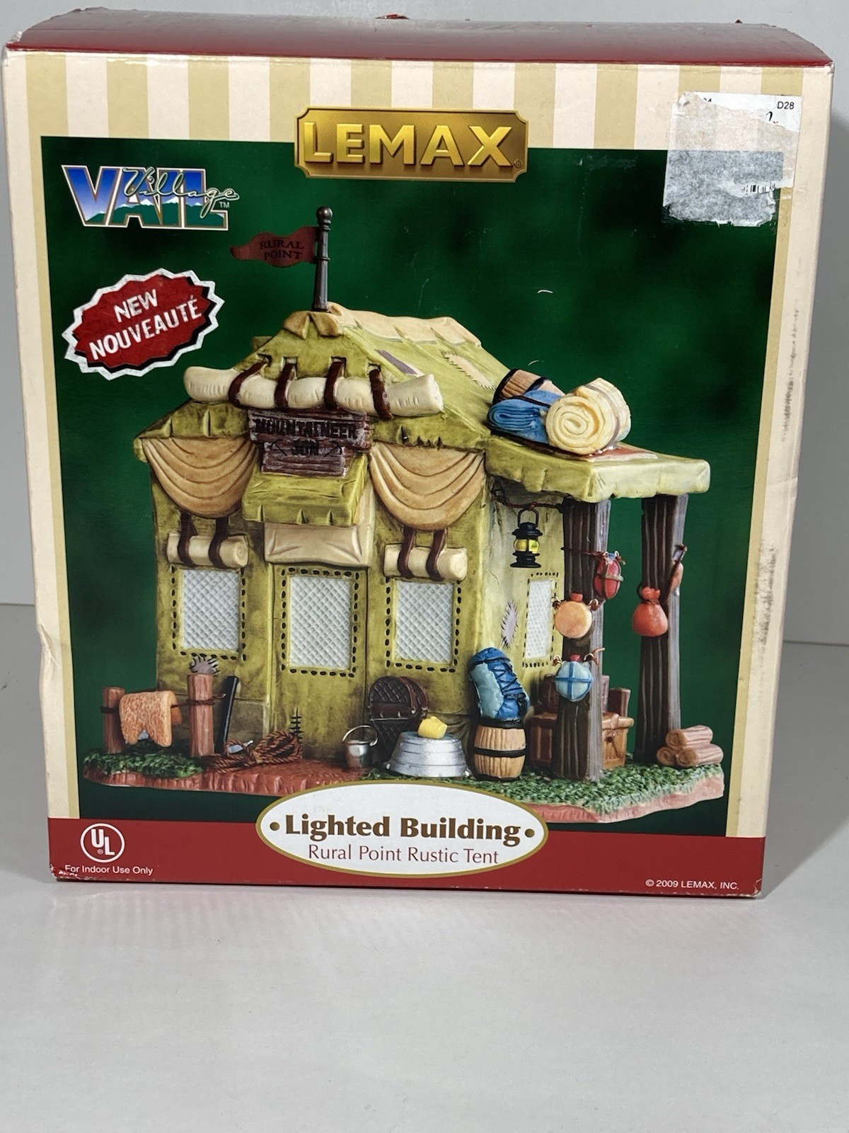 2009 Lemax Vail Village Rural Point Rustic Tent Lighted Building