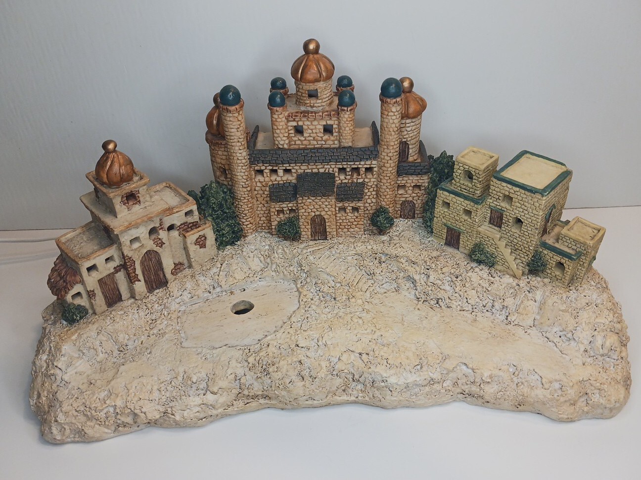 Lighted Ceramic Christmas Village / Model Train Buildings – Bible Desert Town –