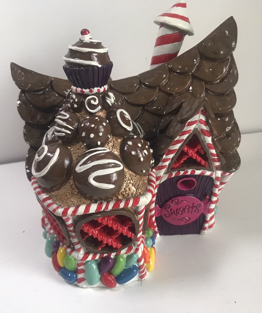 Vintage Village Candy Shop Ceramic Votive Tealight Candle Holder Xmas house