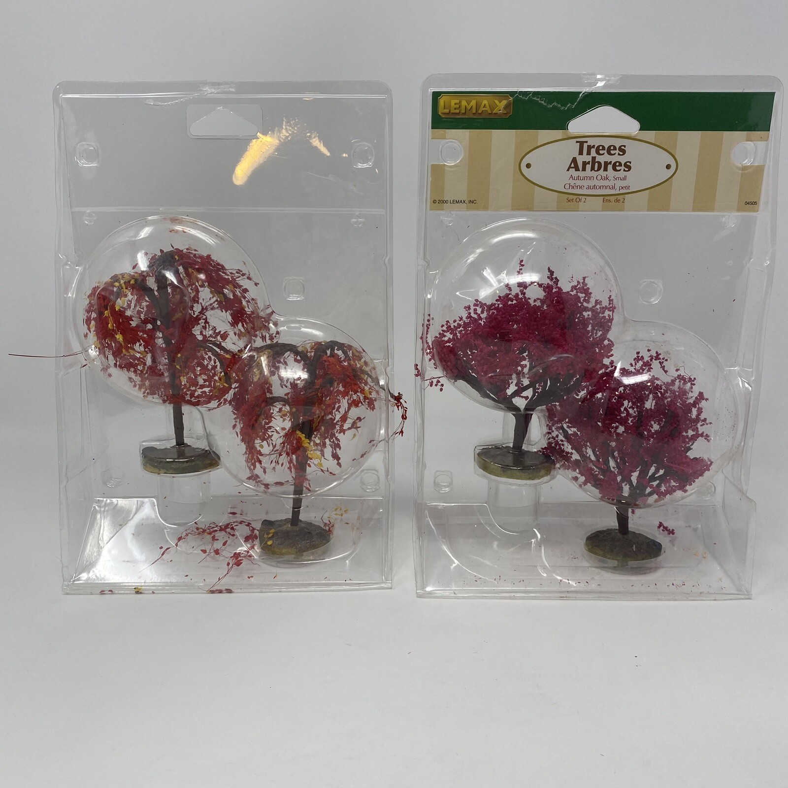 Lemax Autumn Oak Tree Mulberry Harvest Fall Halloween Village Retired LOT of 4