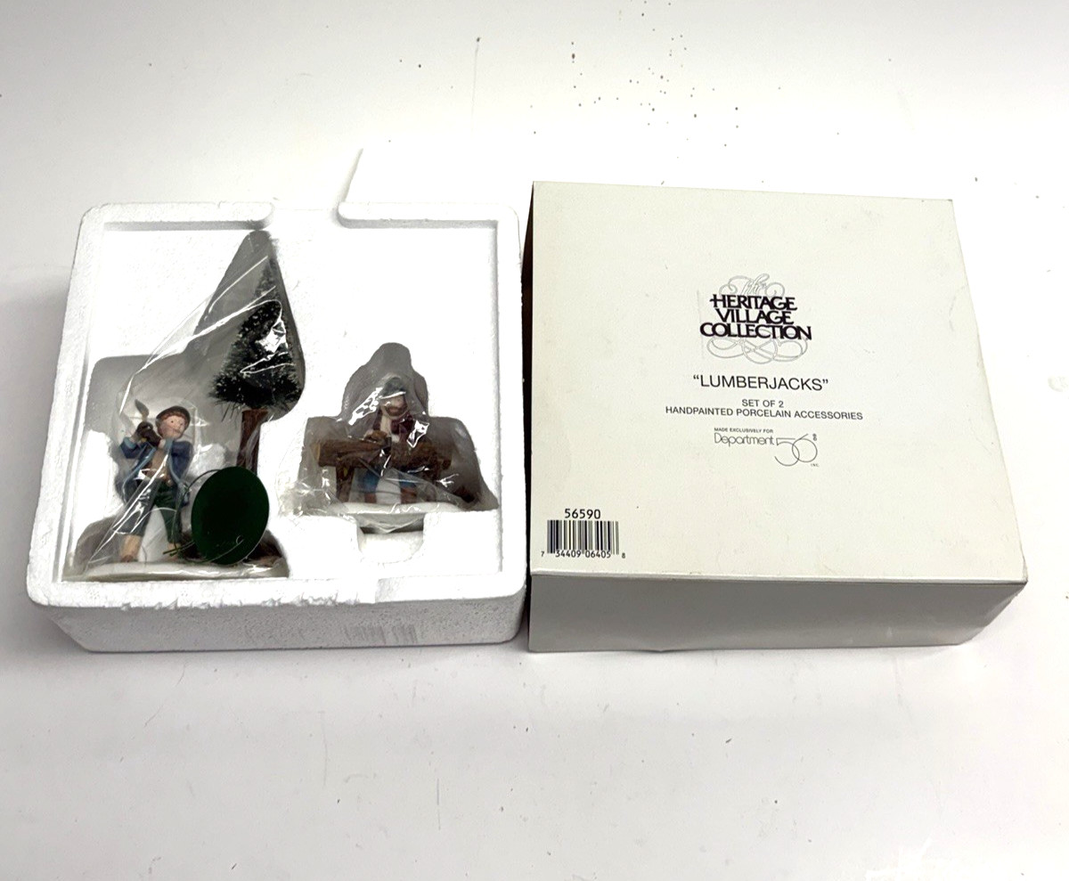 Vintage Sealed New Department 56 Lumberjacks Set of 2 Heritage Village 56590