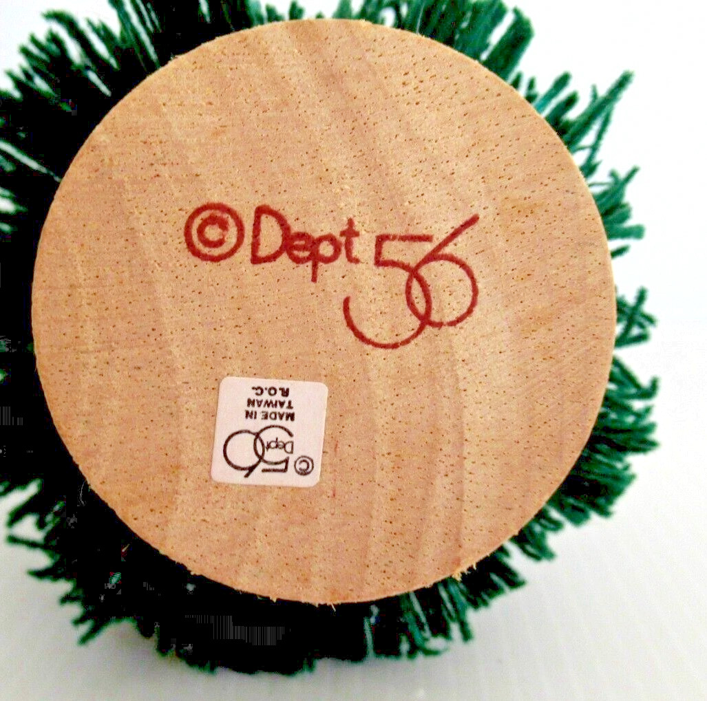 DEPT 56 “LARGE FROSTED CONE TREE / WITH WOOD BASE” ~ *VILLAGE ACCESSORY* RARE !!