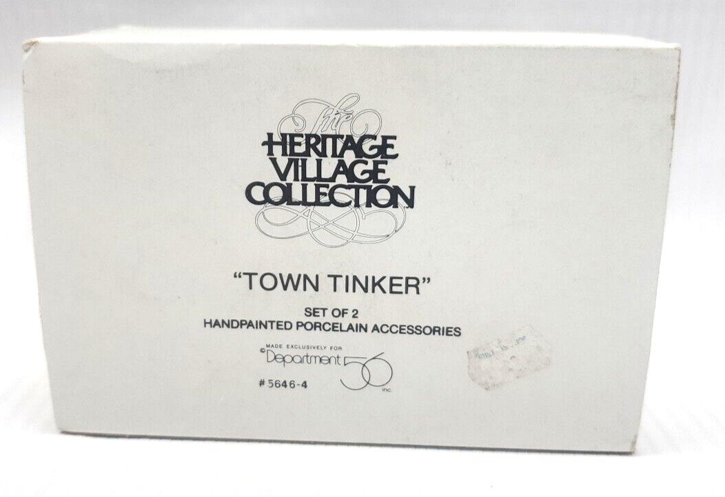 Dept 56 Heritage Village Collection #5646-4 “Town Tinker” Village Accessories