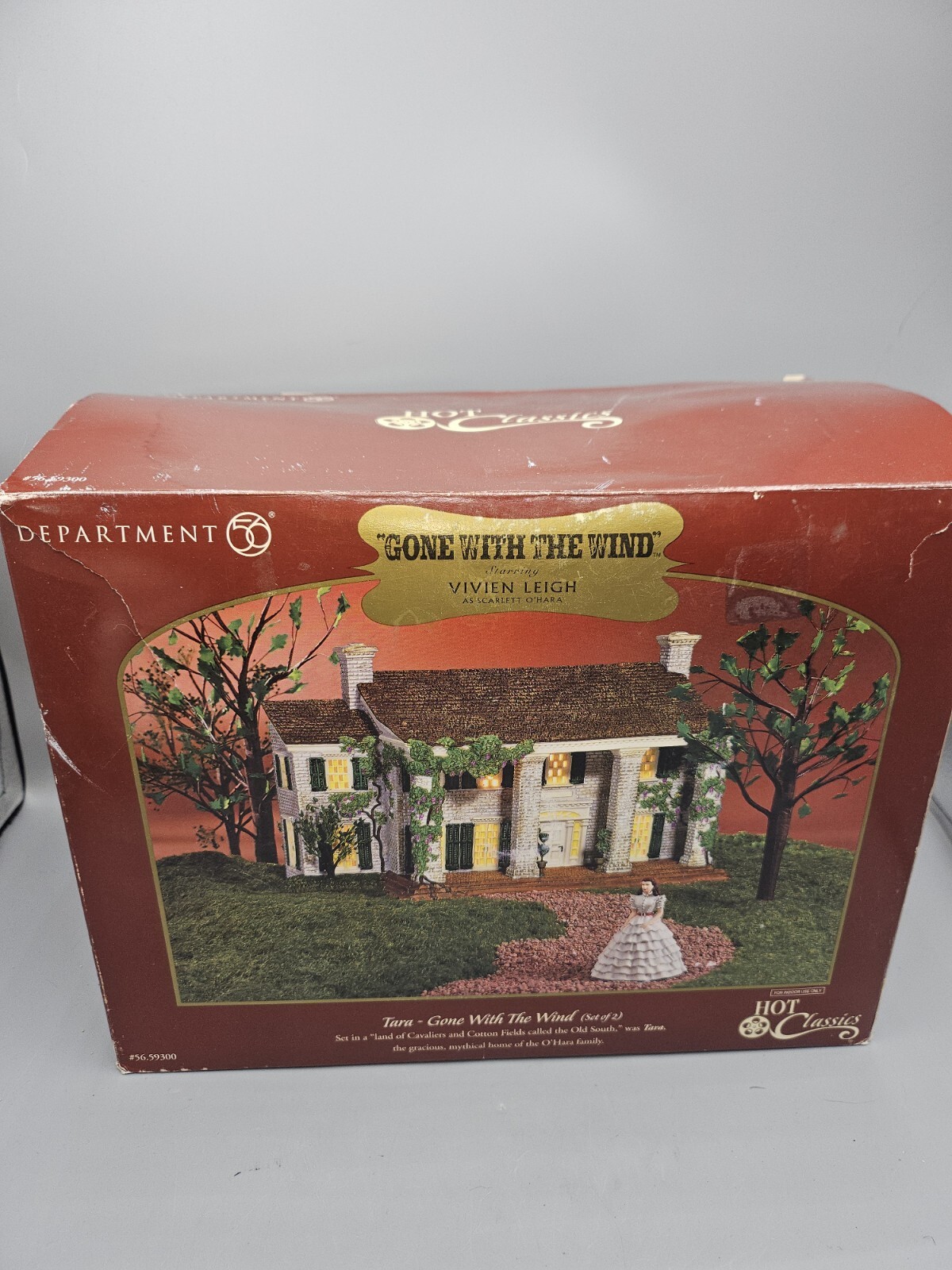 Dept 56 Gone With the Wind Tara Plantation 2 Piece Set Rough Box No Scarlett
