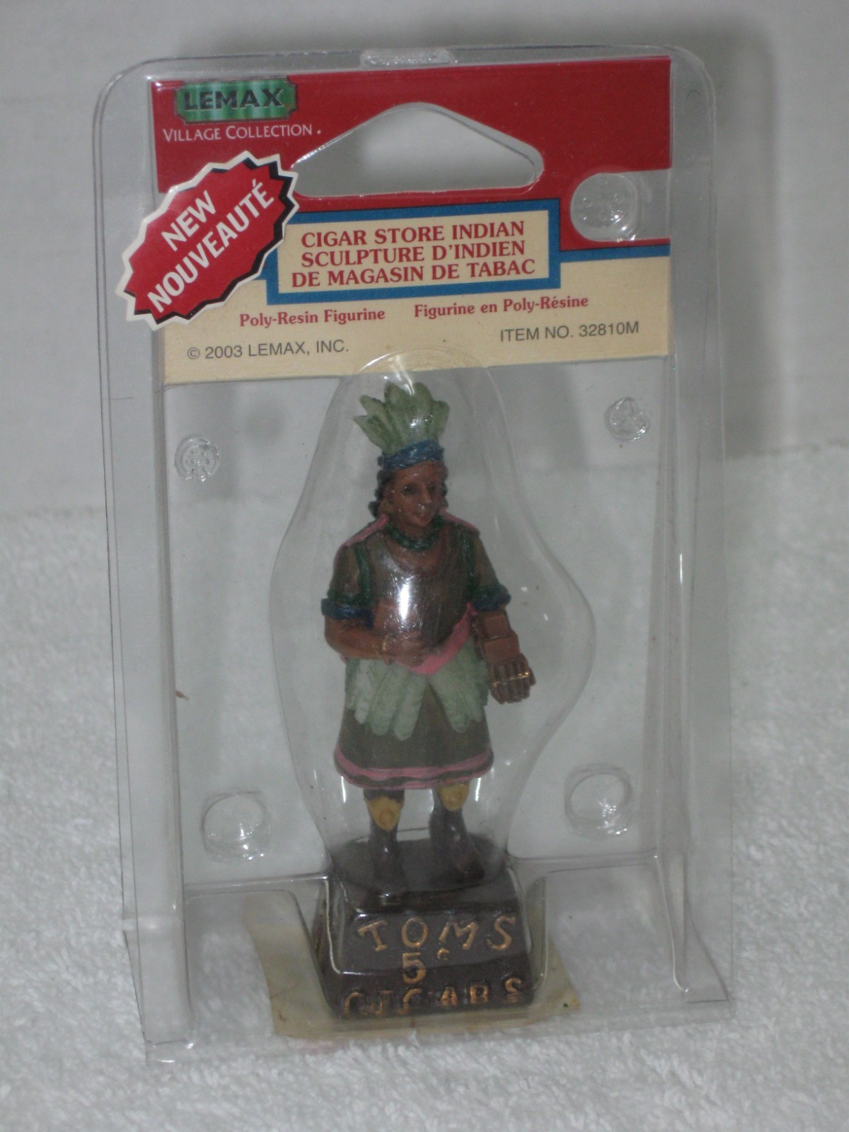 LEMAX ~ CIGAR STORE INDIAN ~ VILLAGE COLLECTION ~ POLY RESIN FIGURINE ~ 3 1/4″