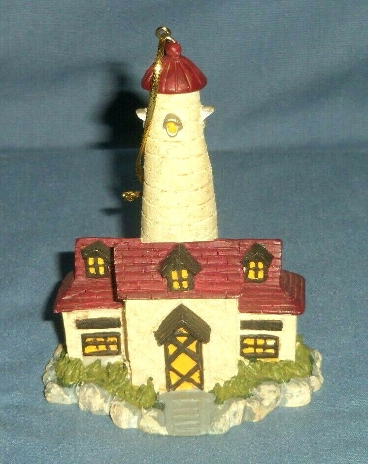 Miniature Lighthouse Christmas Ornament Village Figurine Resin Nautical Ocean