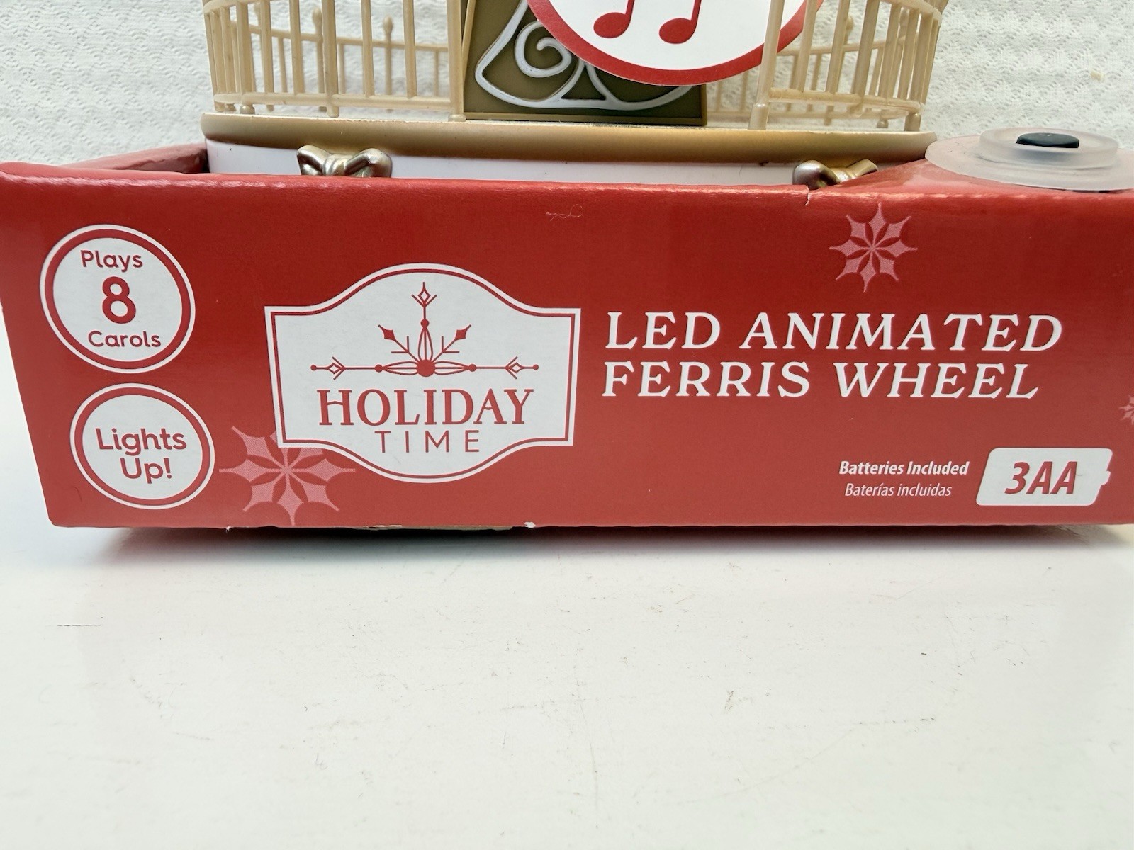 Animated Christmas Village Ferris Wheel Decorative Display6″ Holiday Time Works!