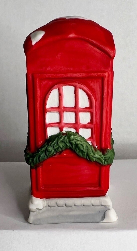 Rex & Lee Telephone Booth Holiday Village 1991 Ceramic