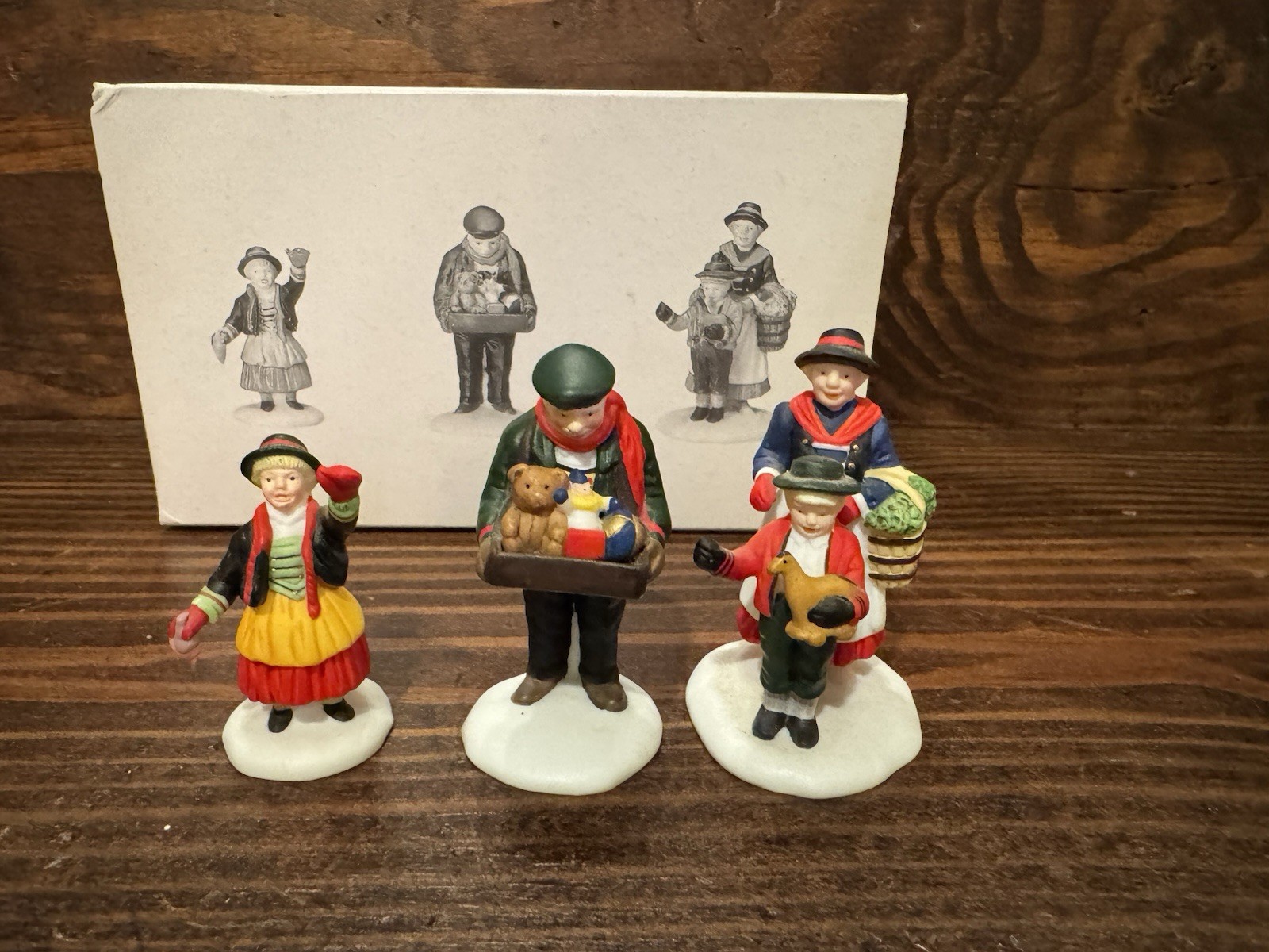 THE TOY PEDDLER # 56162 set of 3 Retired Alpine Village Accesory Dept 56