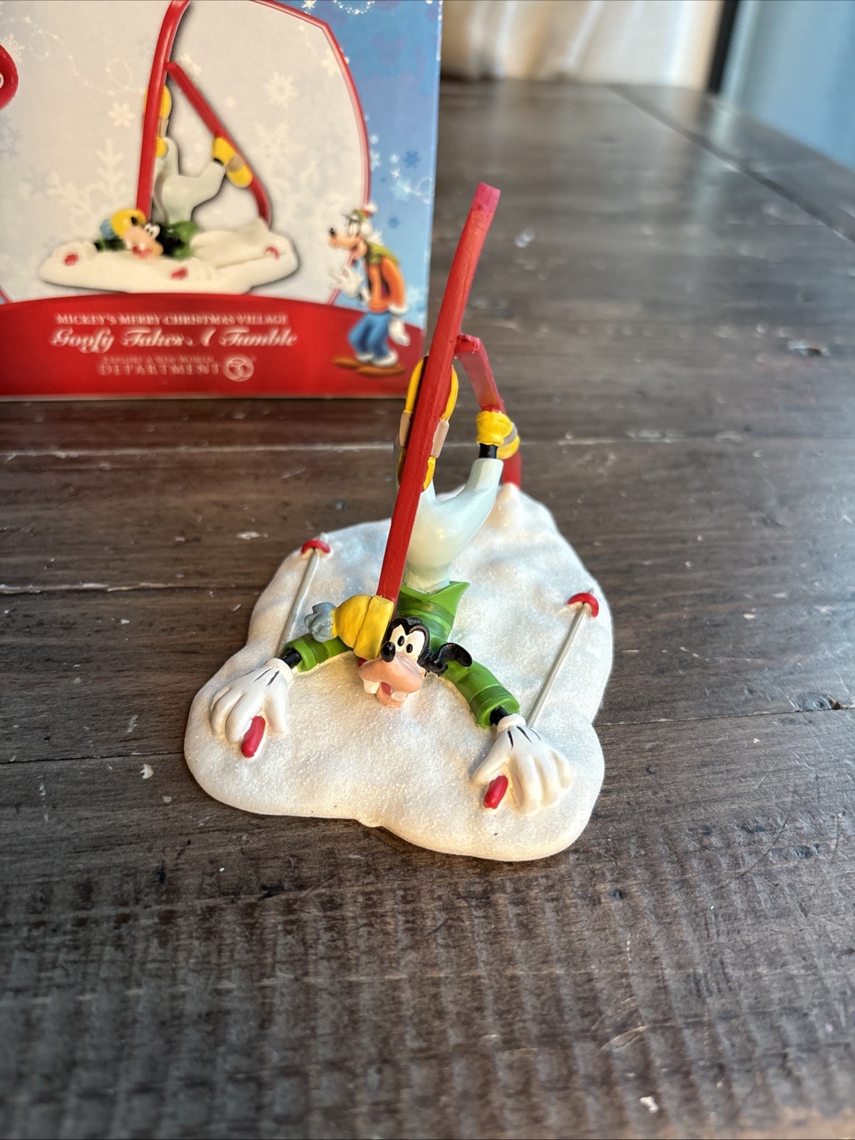 Department 56 Mickey’s Merry Christmas Village “Goofy Takes A Tumble” figure