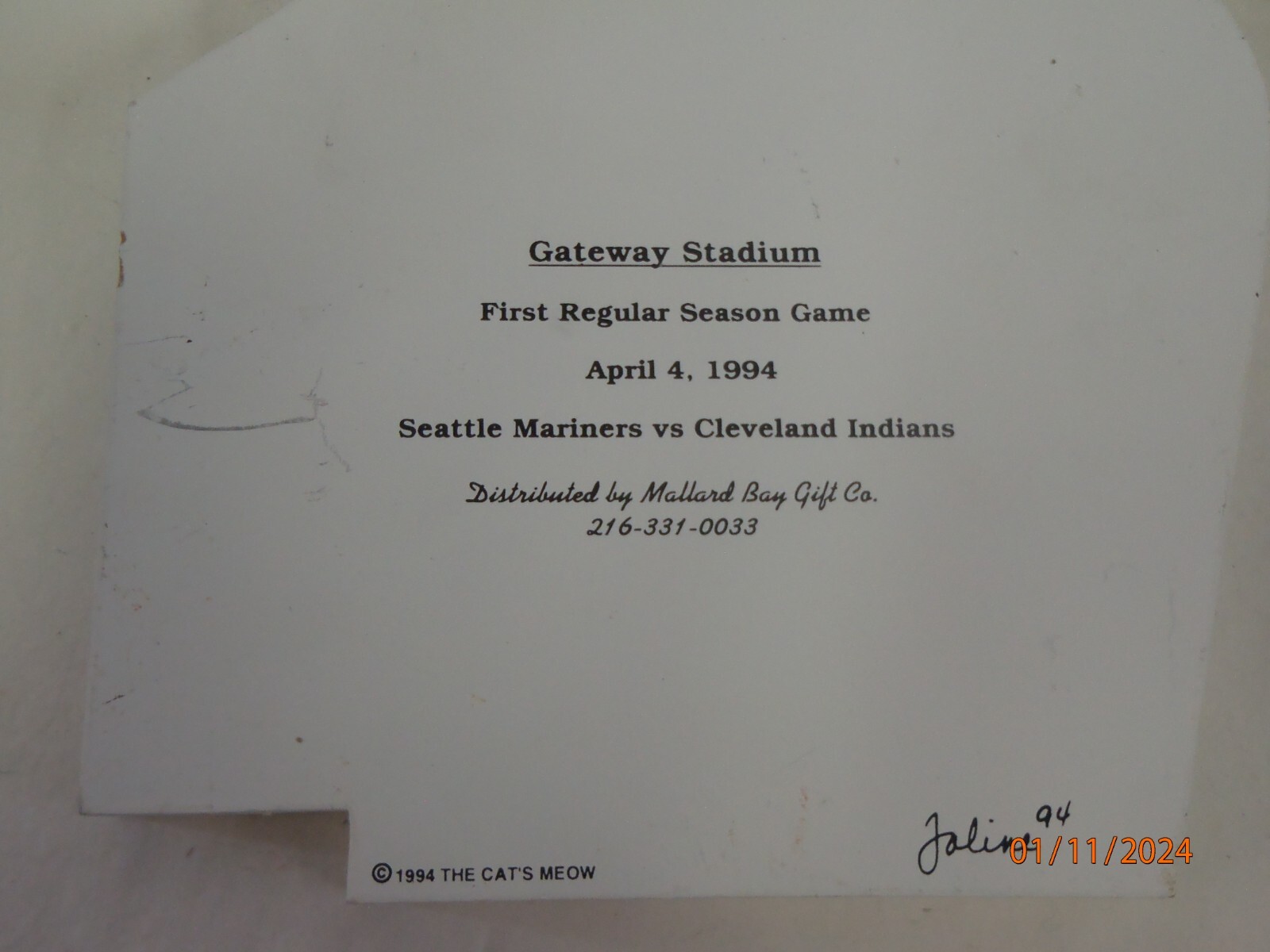 CLEVELAND & Gateway STADIUM INDIANS BASEBALL CAT’S MEOW VILLAGE CHIEF WAHOO 1994
