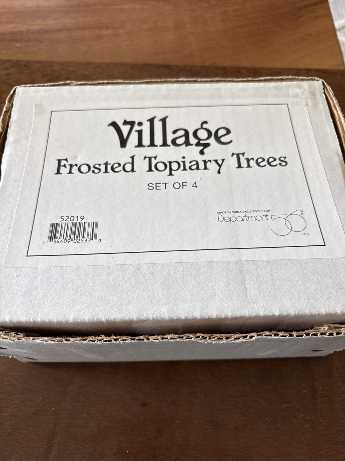 Dept 56 Set of 4 Village Frosted Topiary Fir Trees