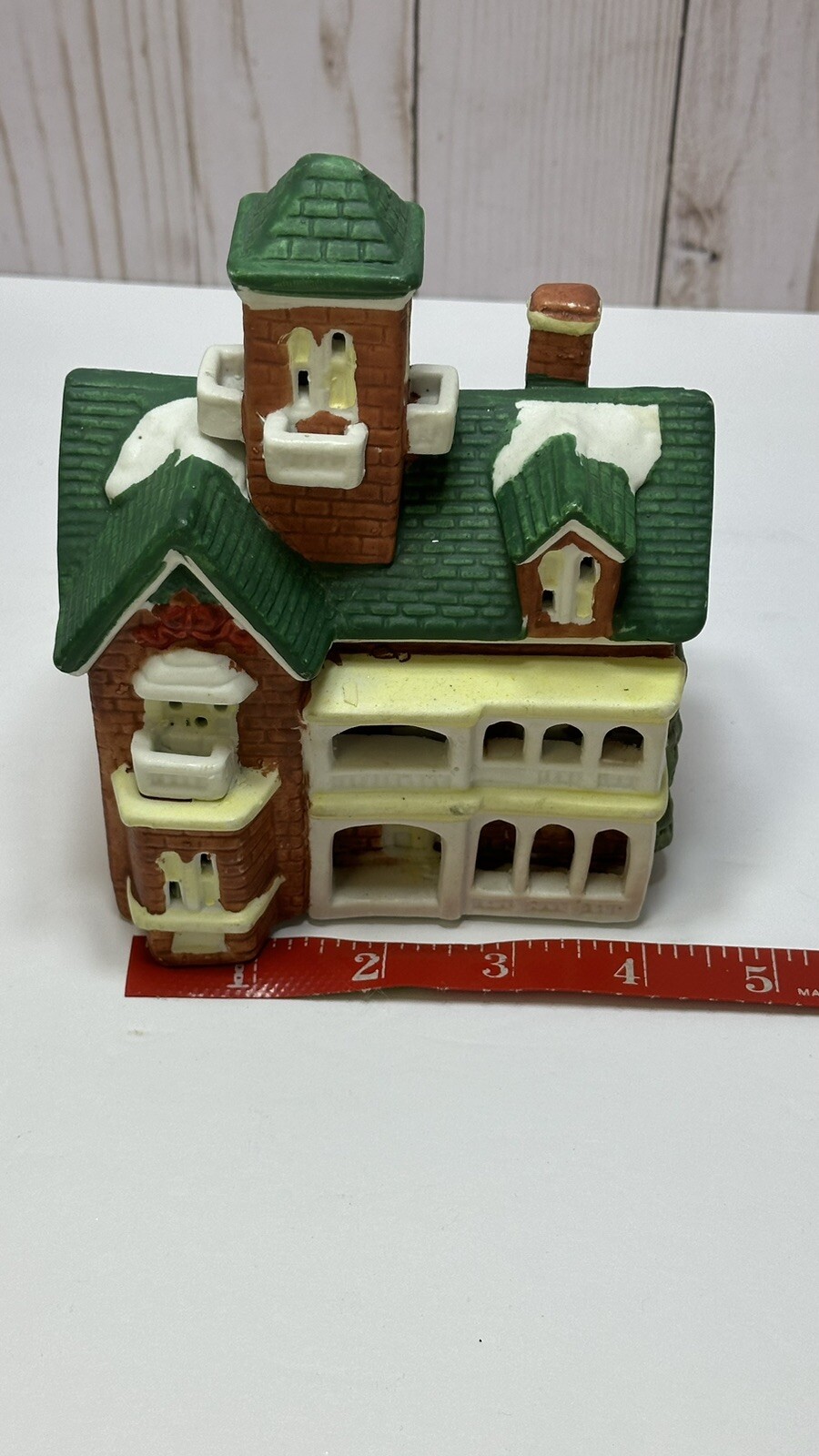 Vintage Christmas Holiday 1995 Santa’s Best Village Victorian Double Porch House
