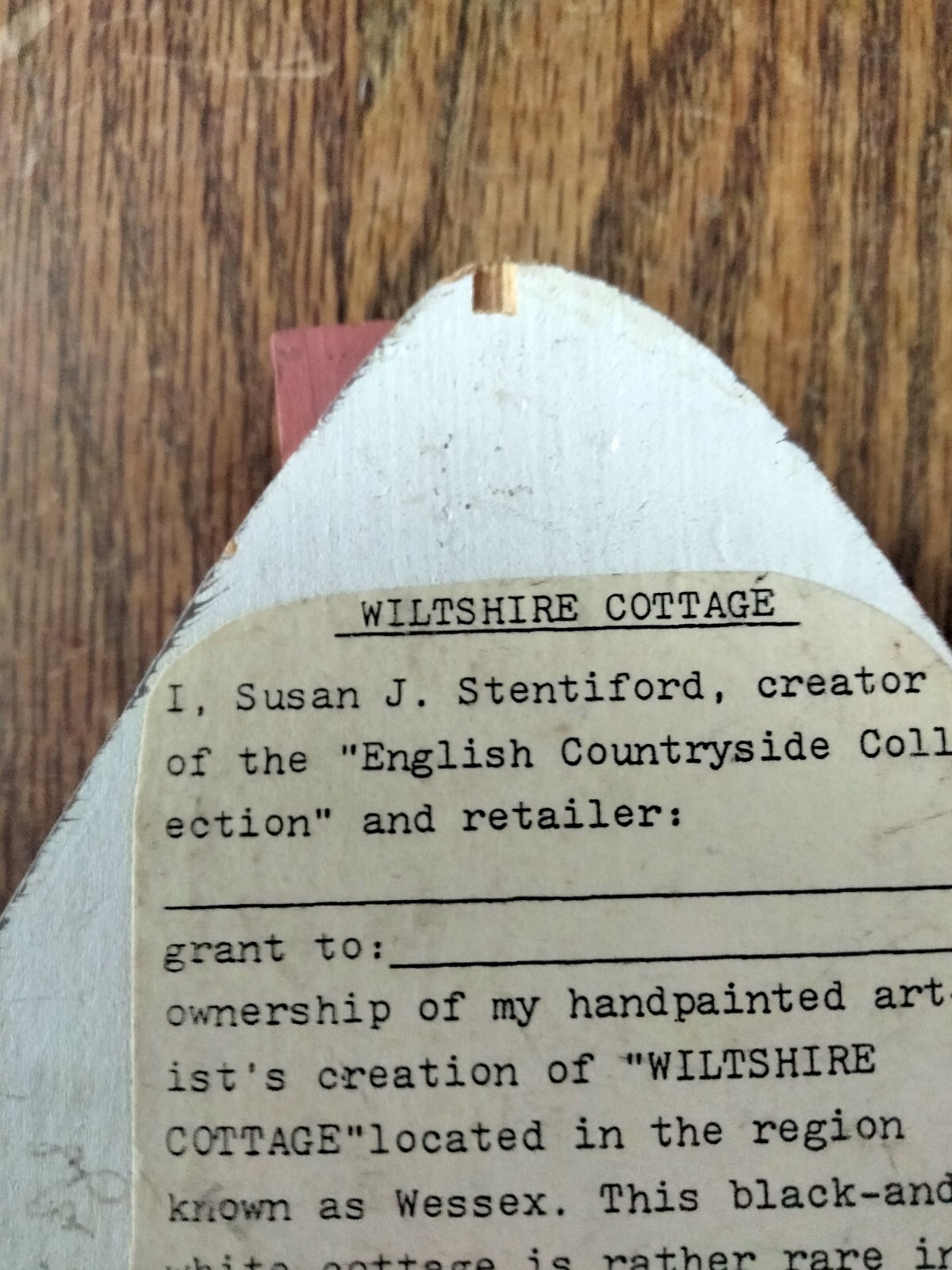 Rare Vintage Susan Stentiford Wiltshire Cottage Wood Home Décor Shelf Sitter
