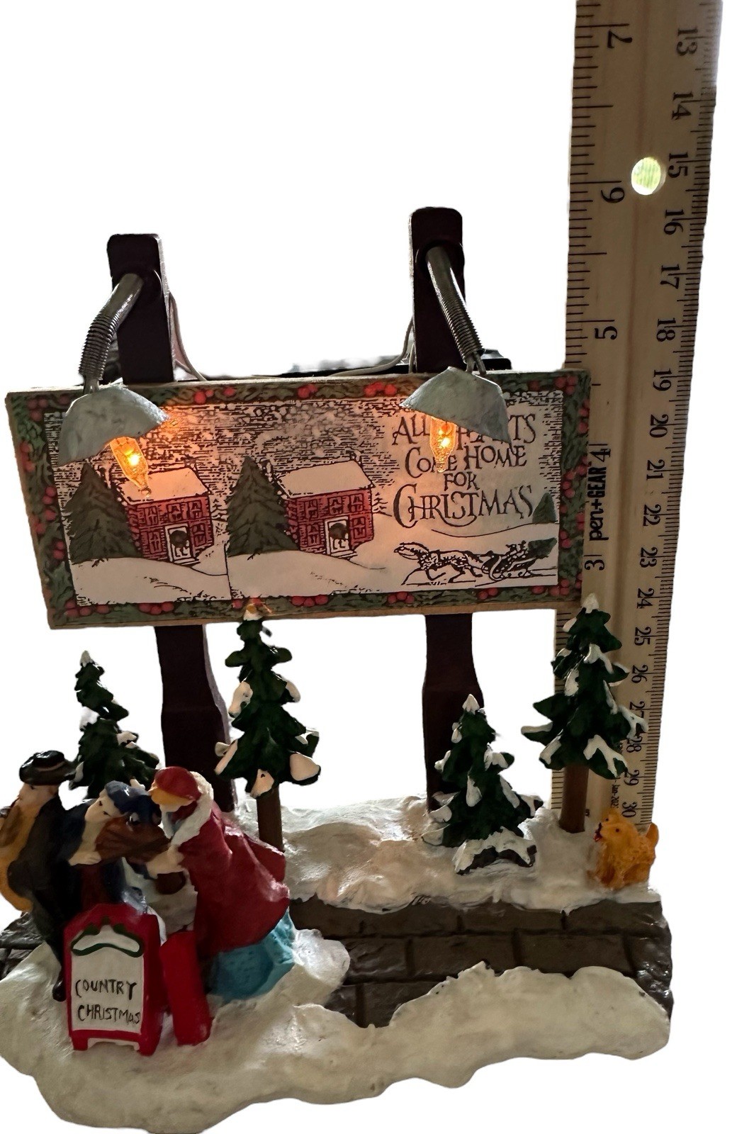Winter Valley Series Polyresin Scene Lighted Sign #602577 IOB 1999 Christmas