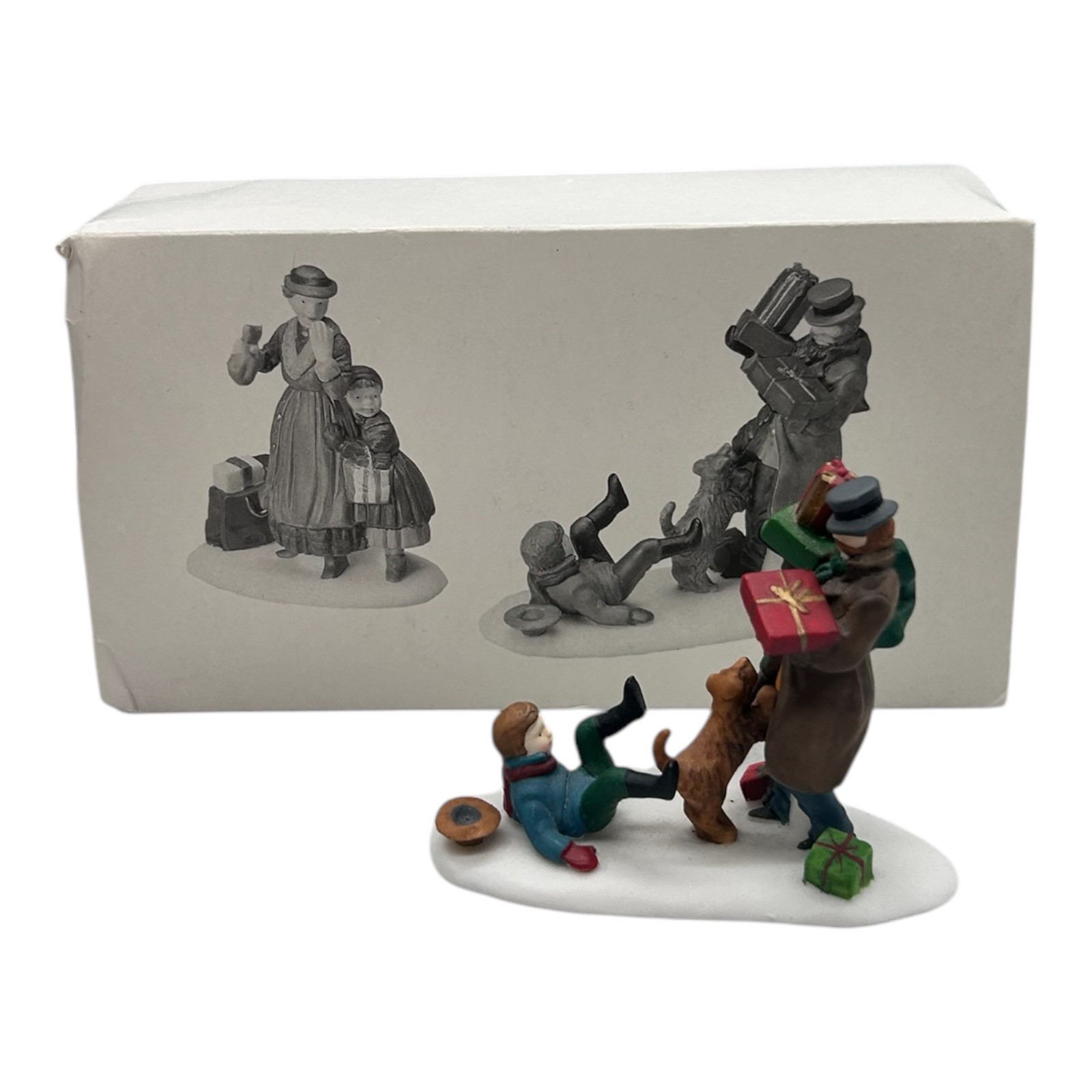 Dept 56 Heritage Village Collection DON’T DROP THE PRESENTS – Only 1 Of 2 Pcs