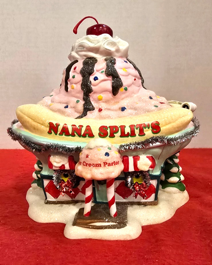 DEPT. 56 NORTH POLE SERIES SANTA’S SWEET SHOP NANA SPLIT’S ICE CREAM PARLOR