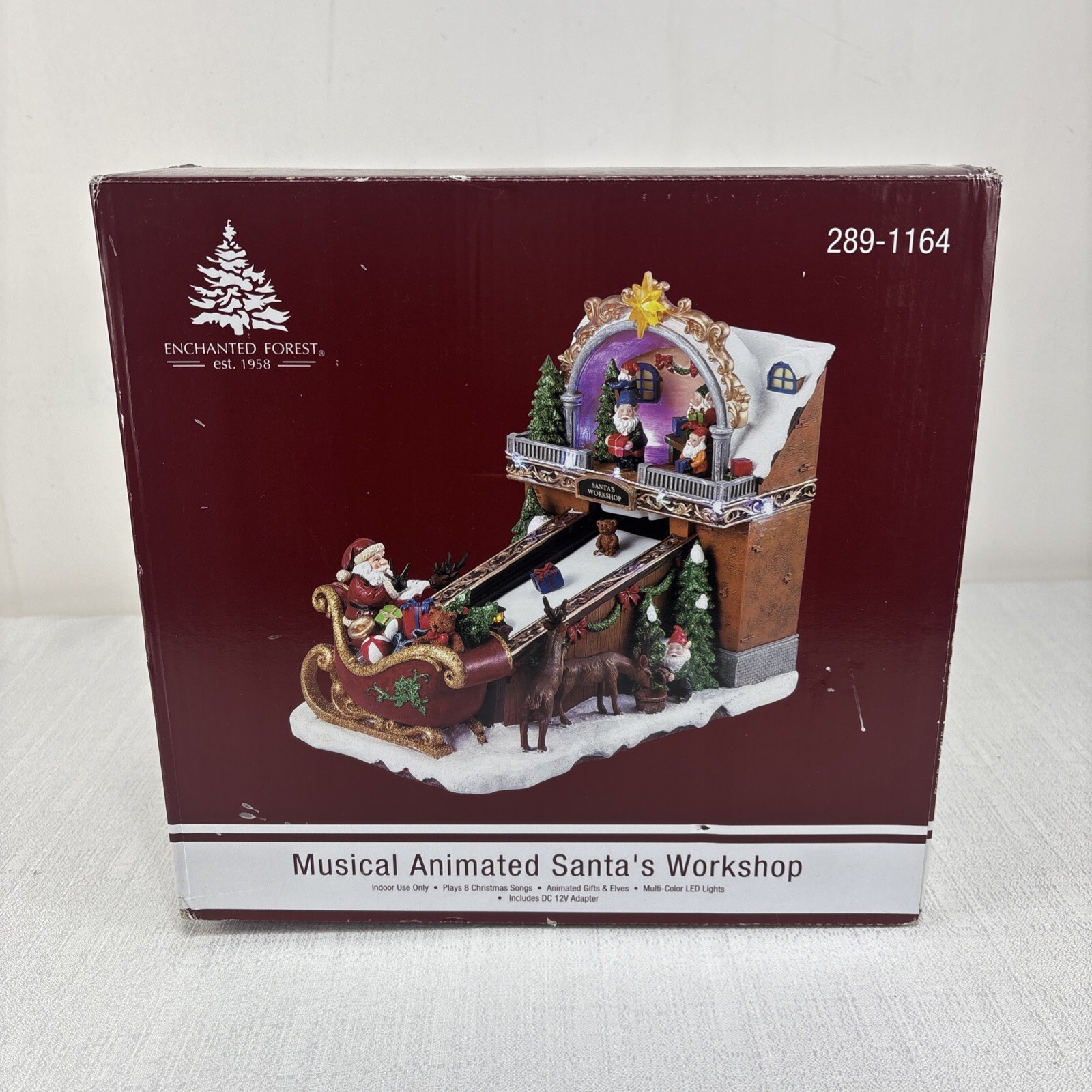 Enchanted Forest™ Musical Animated Santa’s Workshop 289-1164 New In Box