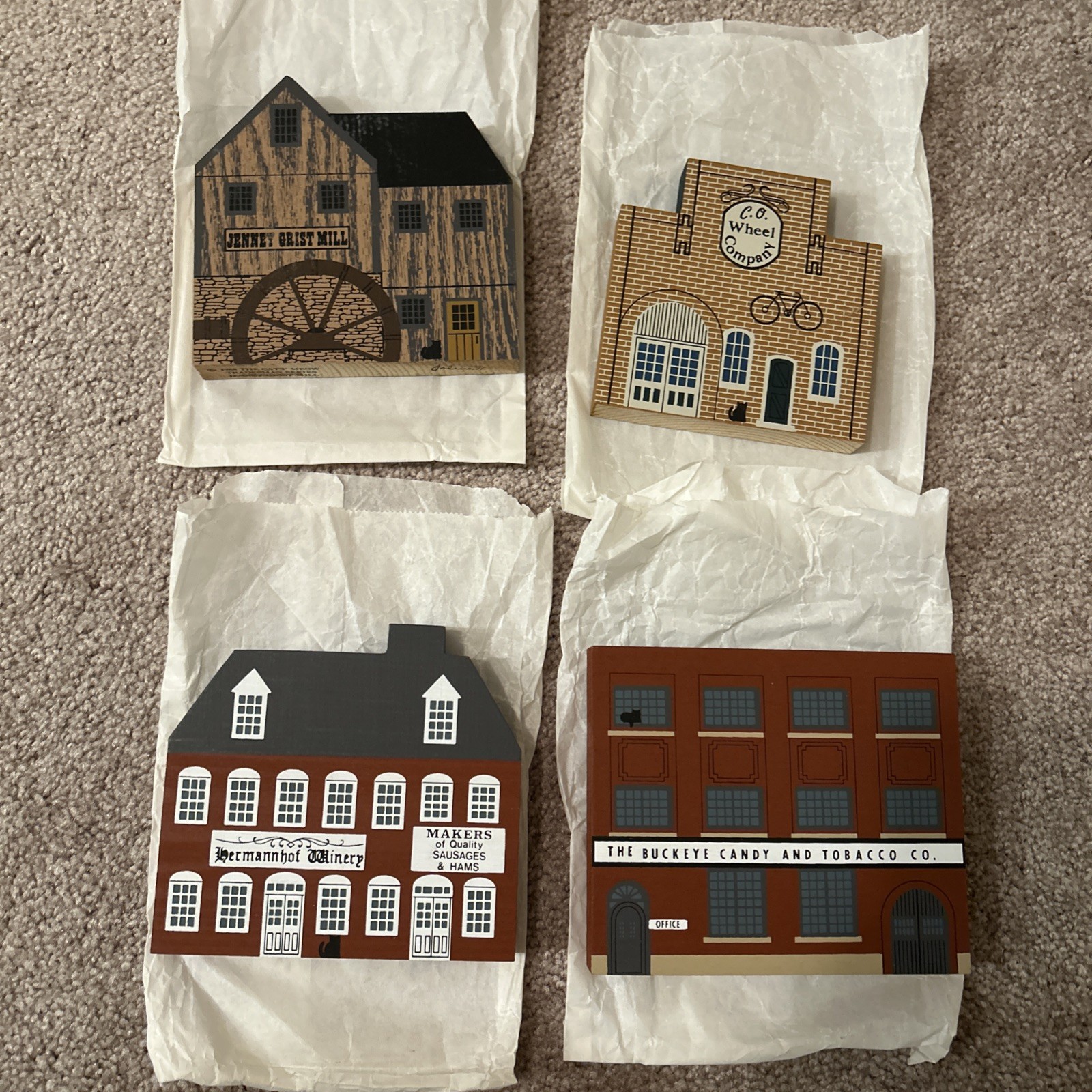 4 Cat’s Meow Village 1988 Tradesman Series Mill Wheel Co Winery Buckeye Candy