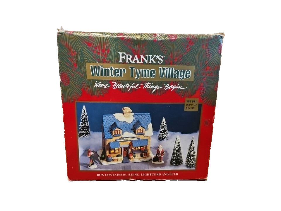 Frank’s ~Winter Tyme Village~ General Store with Light & Box WORKS ~Estate Sale