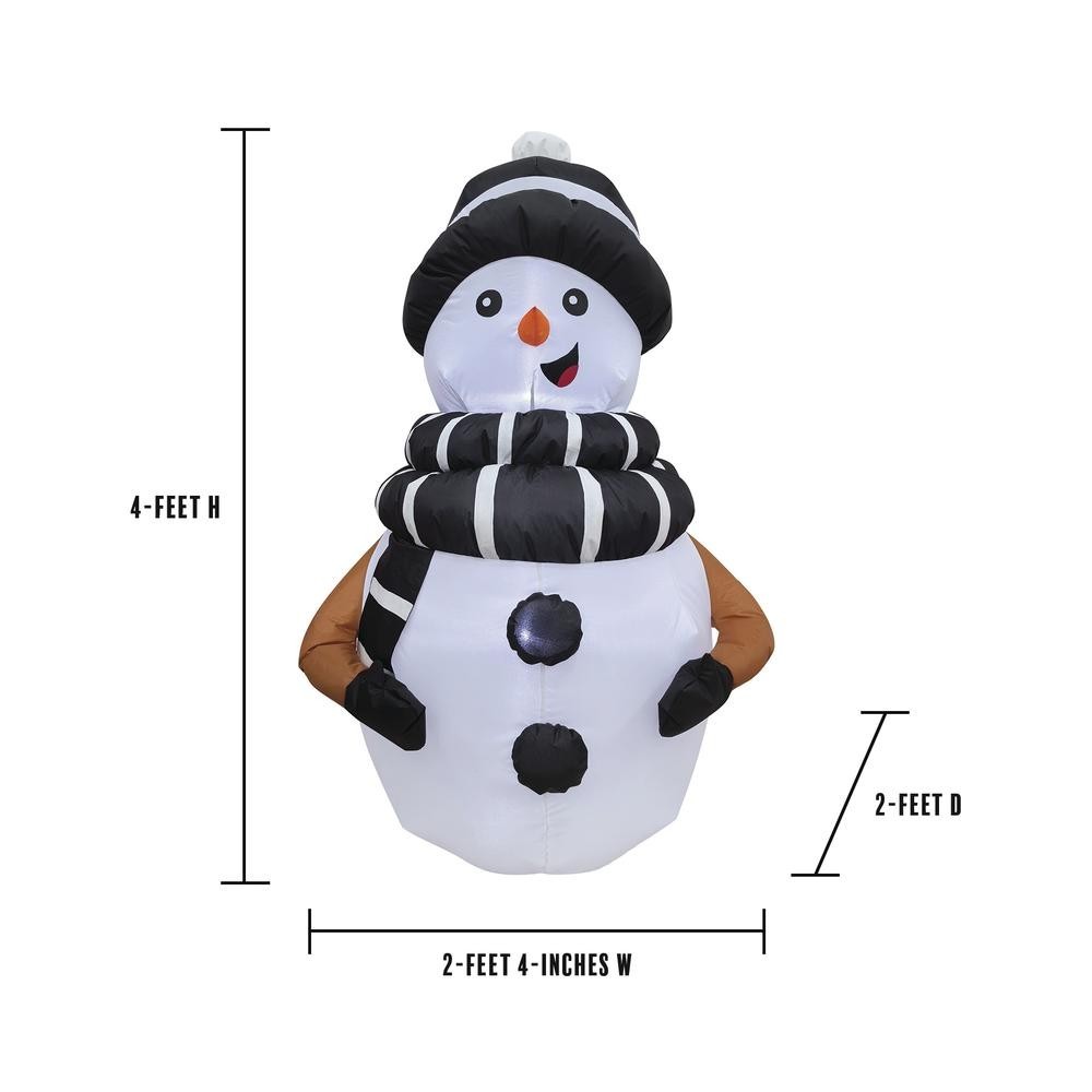 4′ Lighted LED Snowman Christmas Inflatable Fun Holiday Indoor Outdoor Decor