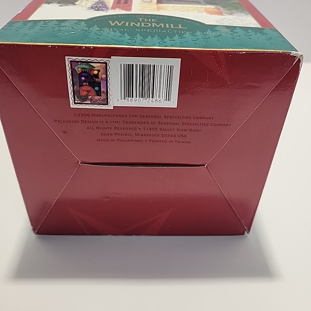 Windmill Christmas Village 1995 Seasonal Specialties Porcelain Wind Mill Metal