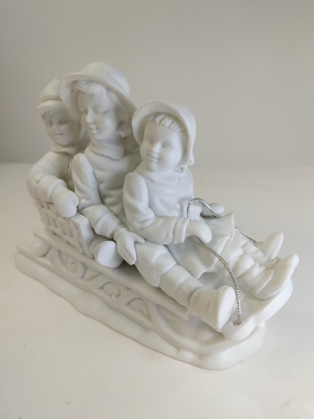 Dept 56 Christmas Winter Silhouette Sledding In The Snow White Figurine 78492