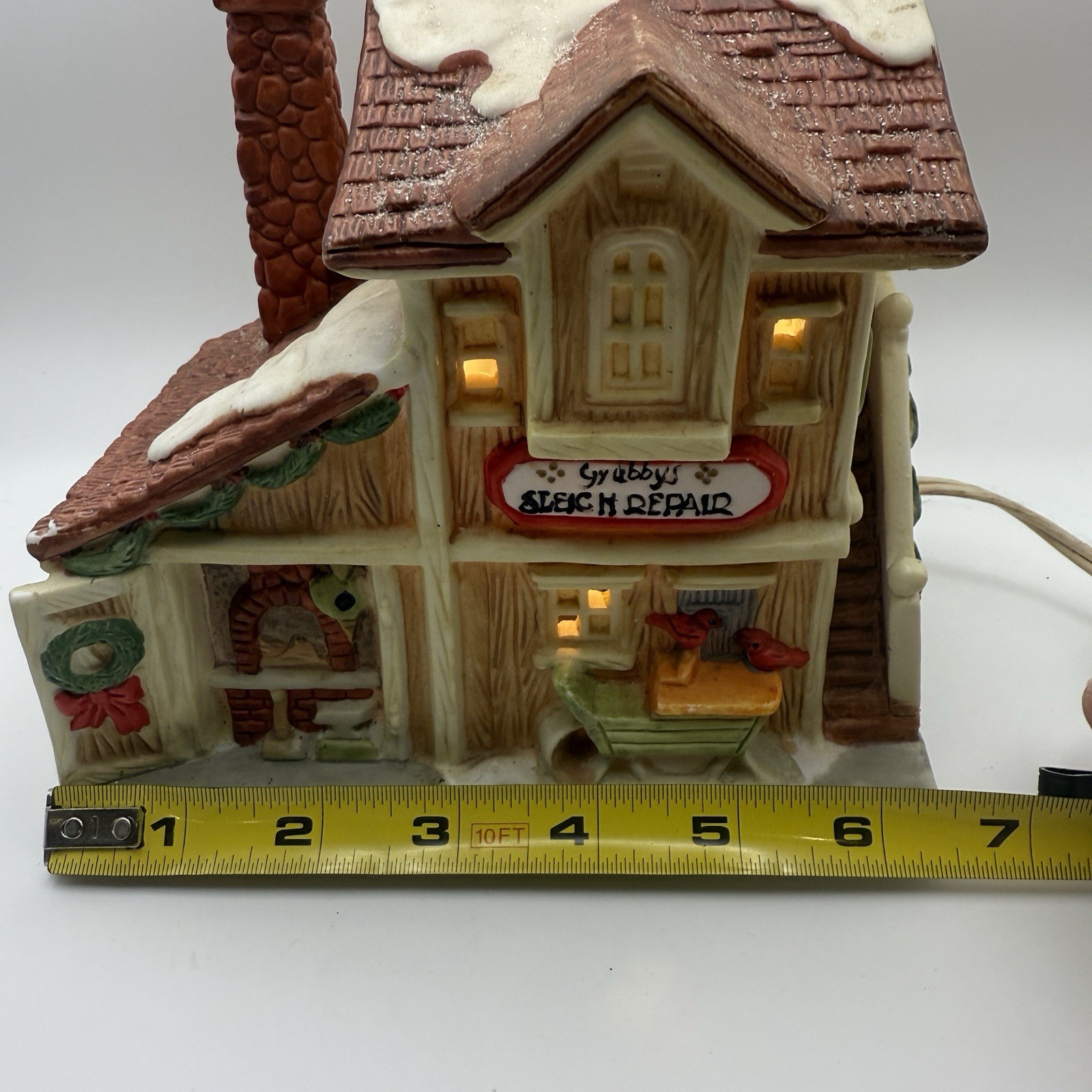 Vintage Christmas SantaKins Village Grubby’s Sleigh Repair A Sants’s Best 1992