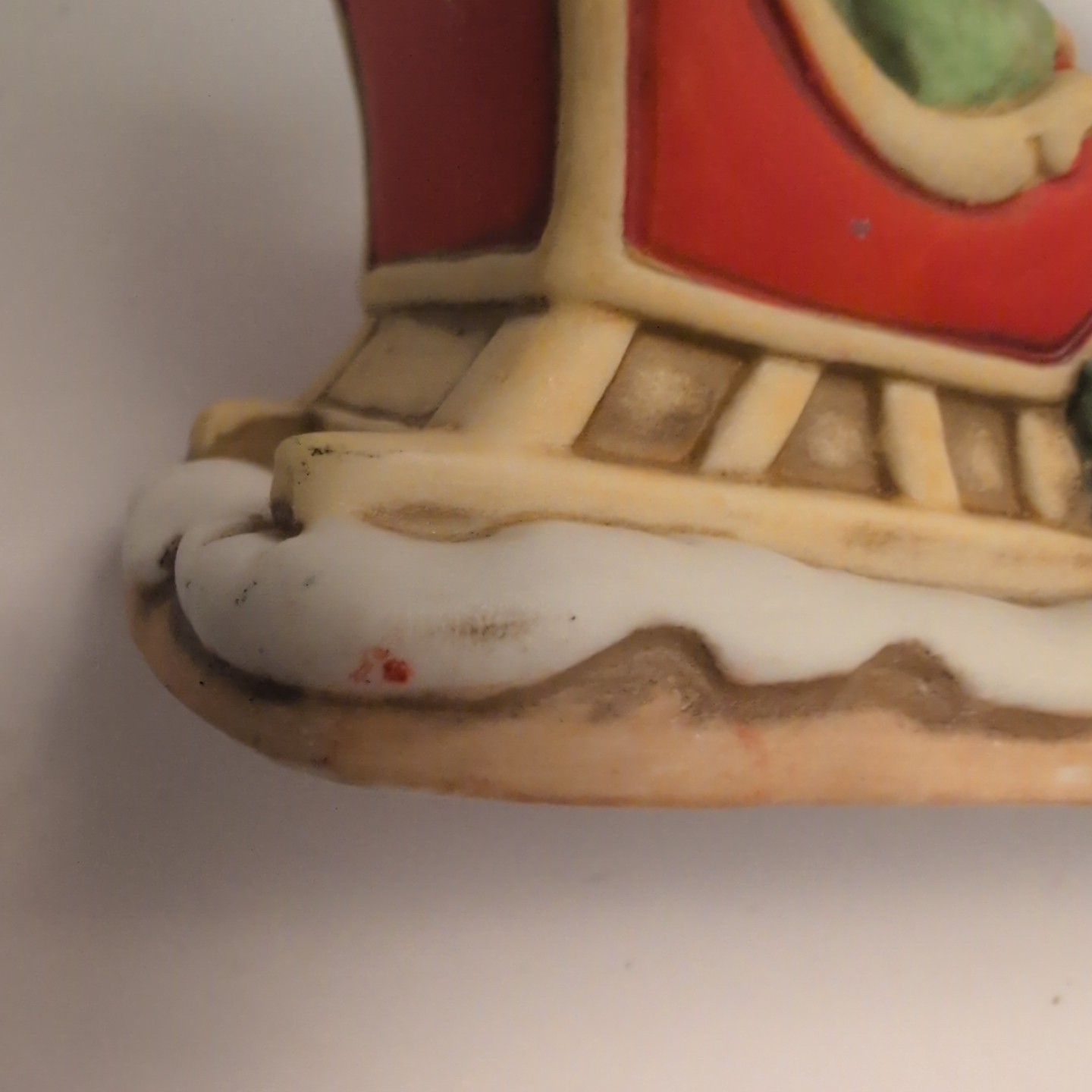 Vintage Lefton Geo Z Christmas Village Horse Drawn Sleigh Couple Figurine 06460