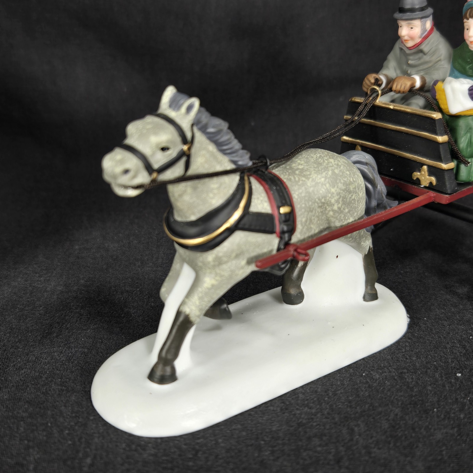Department 56 Red Christmas Sulky Horse Heritage Village Retired Accessory 58401