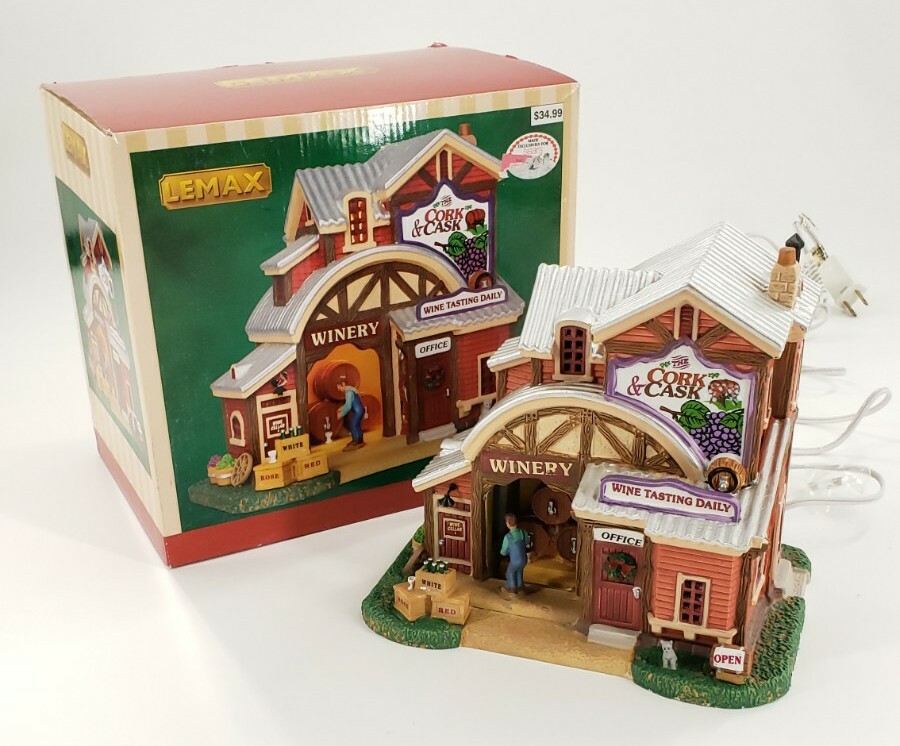 2013 Lemax The Cork & Cask Winery Lighted Village House 35588 Christmas Light Up