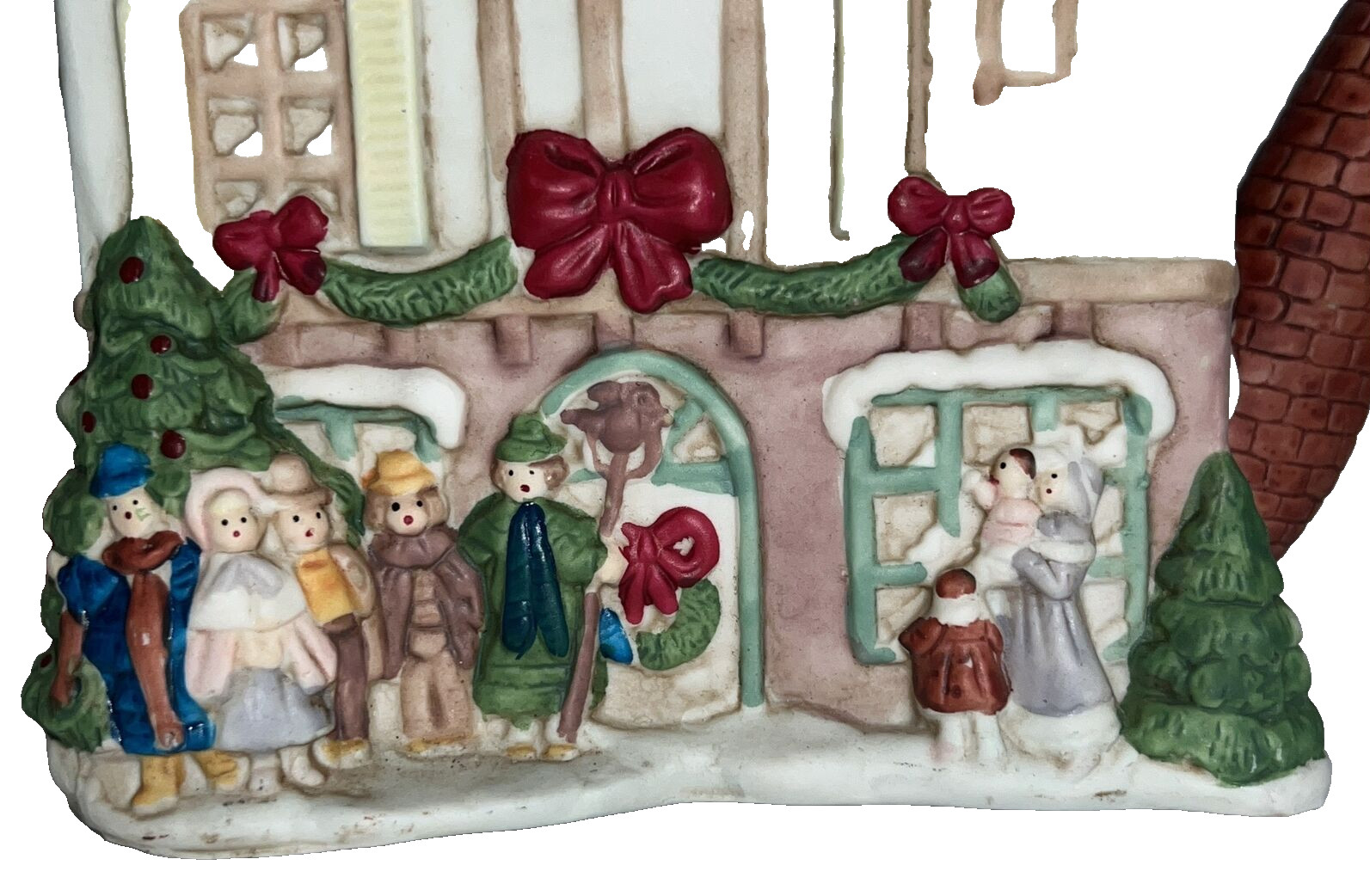 Tea Pot Christmas Village Antique Store with Carolers Décor 4.5″ H Vintage