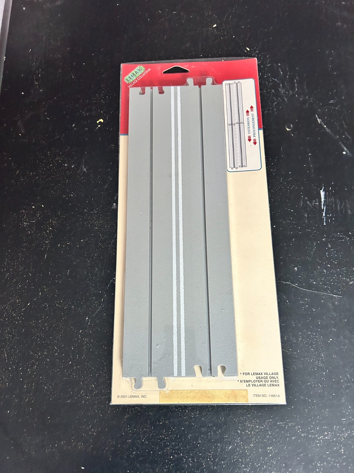 Lemax Classic Car Set Road Extensions, straight #14661, two stripe, set of 2