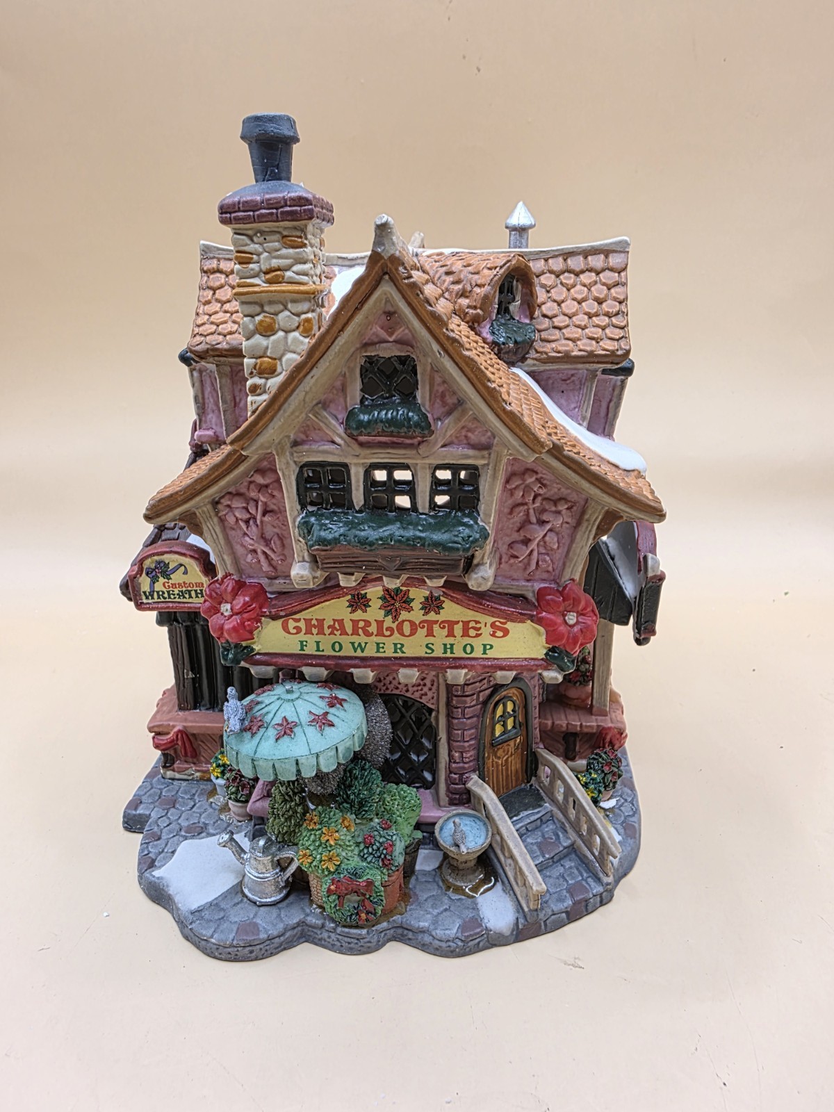 Lemax Coventry Cove Charlotte’s Flower Shop 2003 Porcelain Lighted House In Box