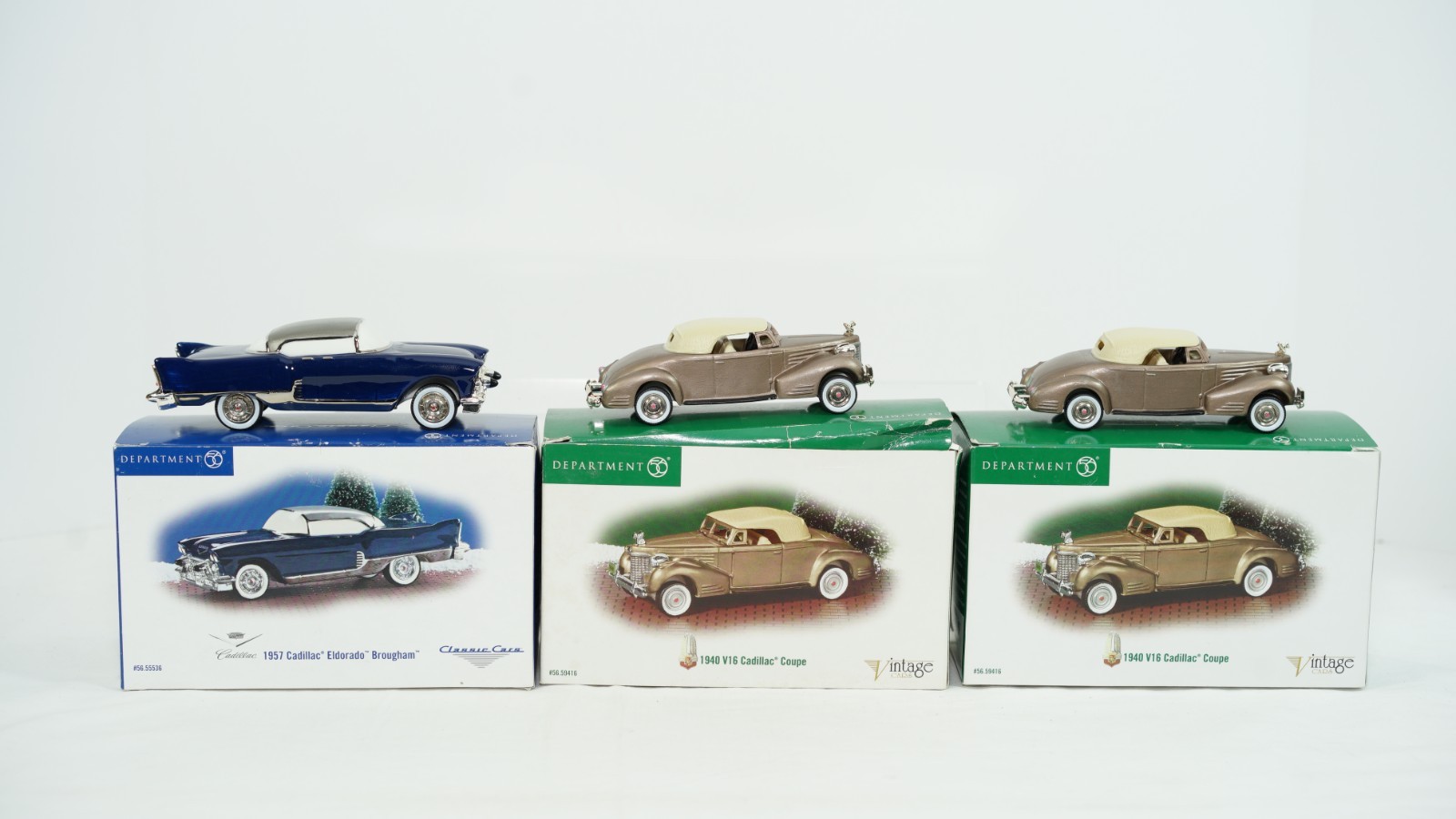 Department 56 Classic Vintage Cars 1957 Cadillac Eldorado & 1940 V16 Coupe S13