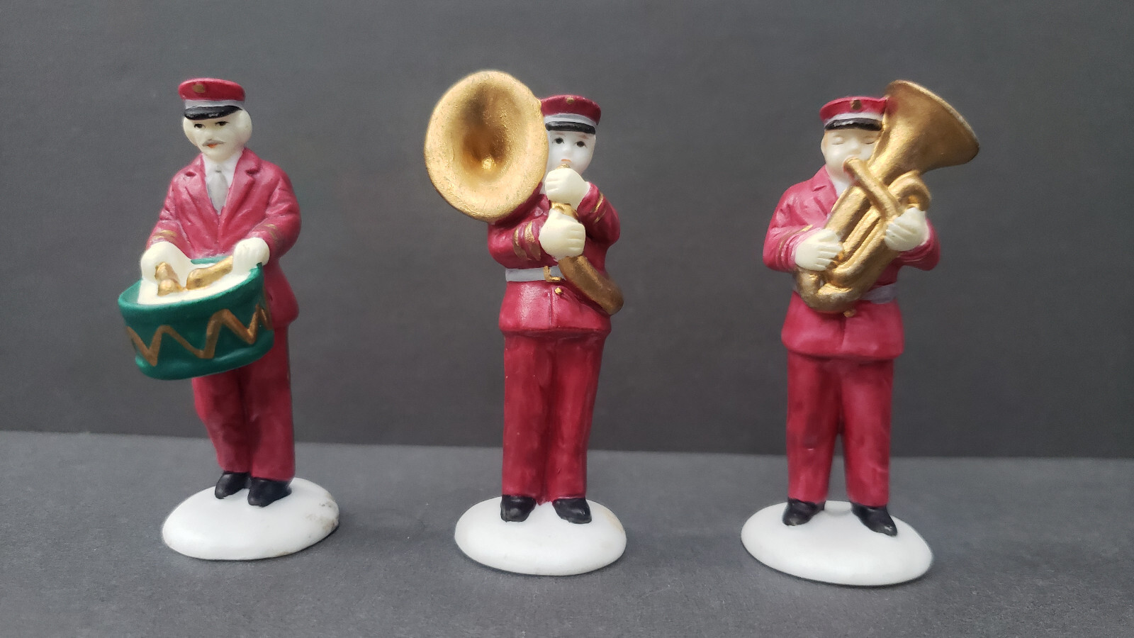 Dept. 56 Salvation Army Band Figurines Drummer Horn Tuba 59854 Incomplete *READ*
