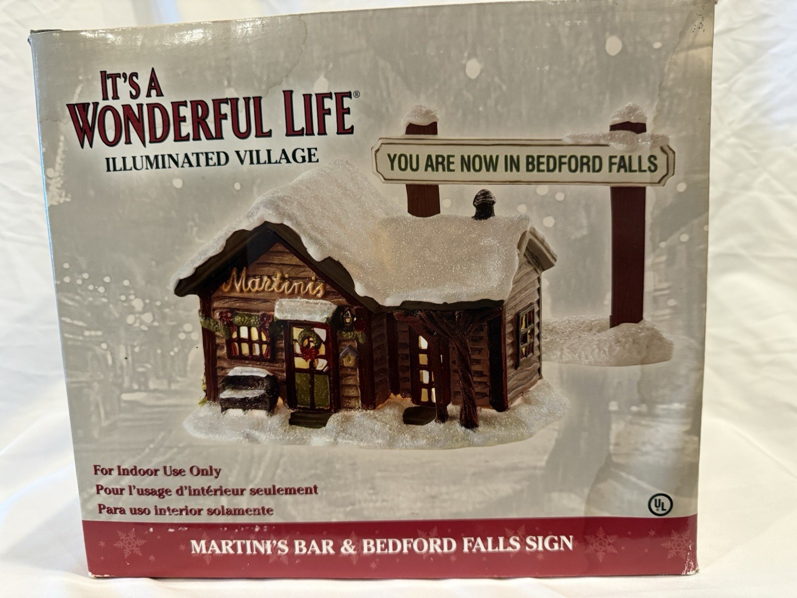 It’s a Wonderful Life Illuminated Village “Martini’s Bar” w/ Bedford Falls Sign