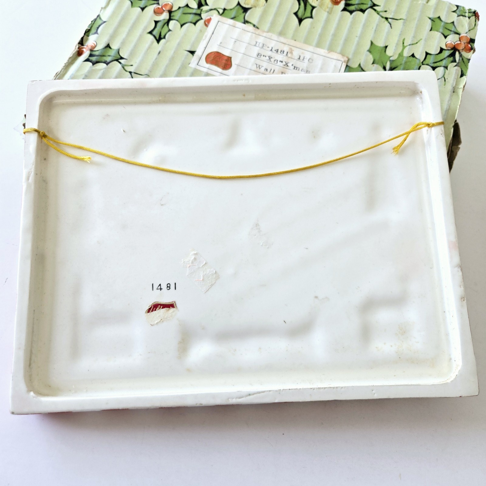 Vintage Lefton Christmas Wall Plaque 8″ x 6″ Candy Cane Striped
