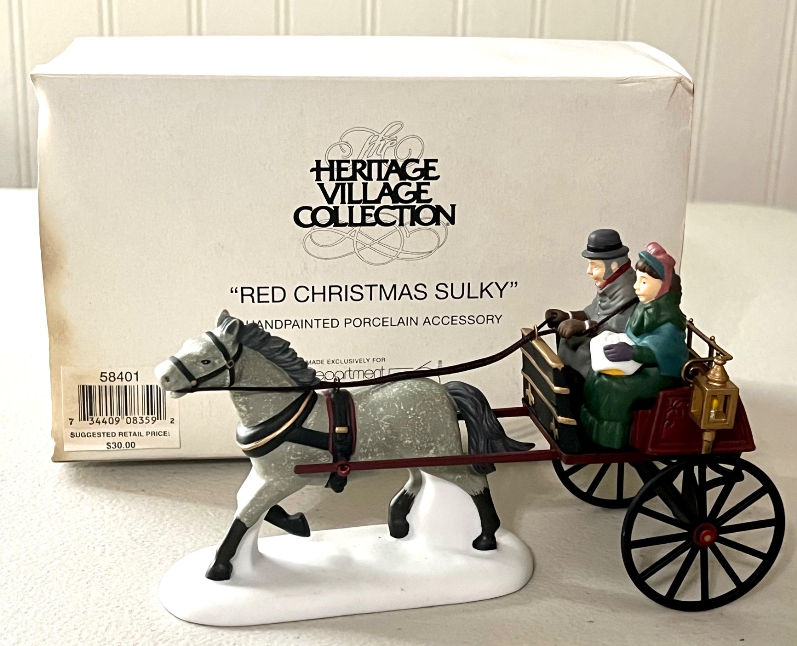Dept 56 Heritage Village Collection “Red Christmas Sulky” Figure w/Box #58401