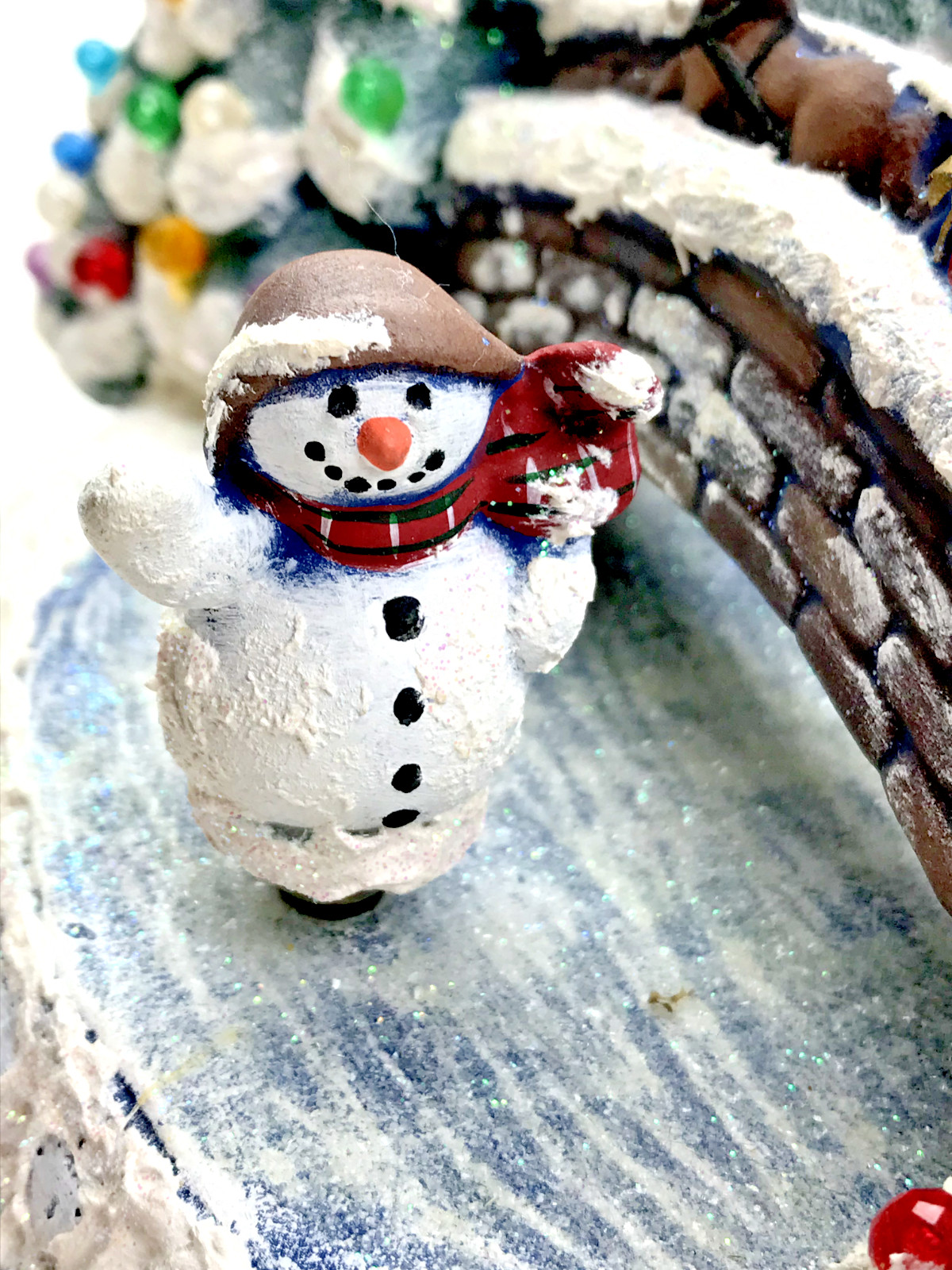 Lighted “Merry Christmas” Winter Scene w/Music and a Skating Snowman and Trees